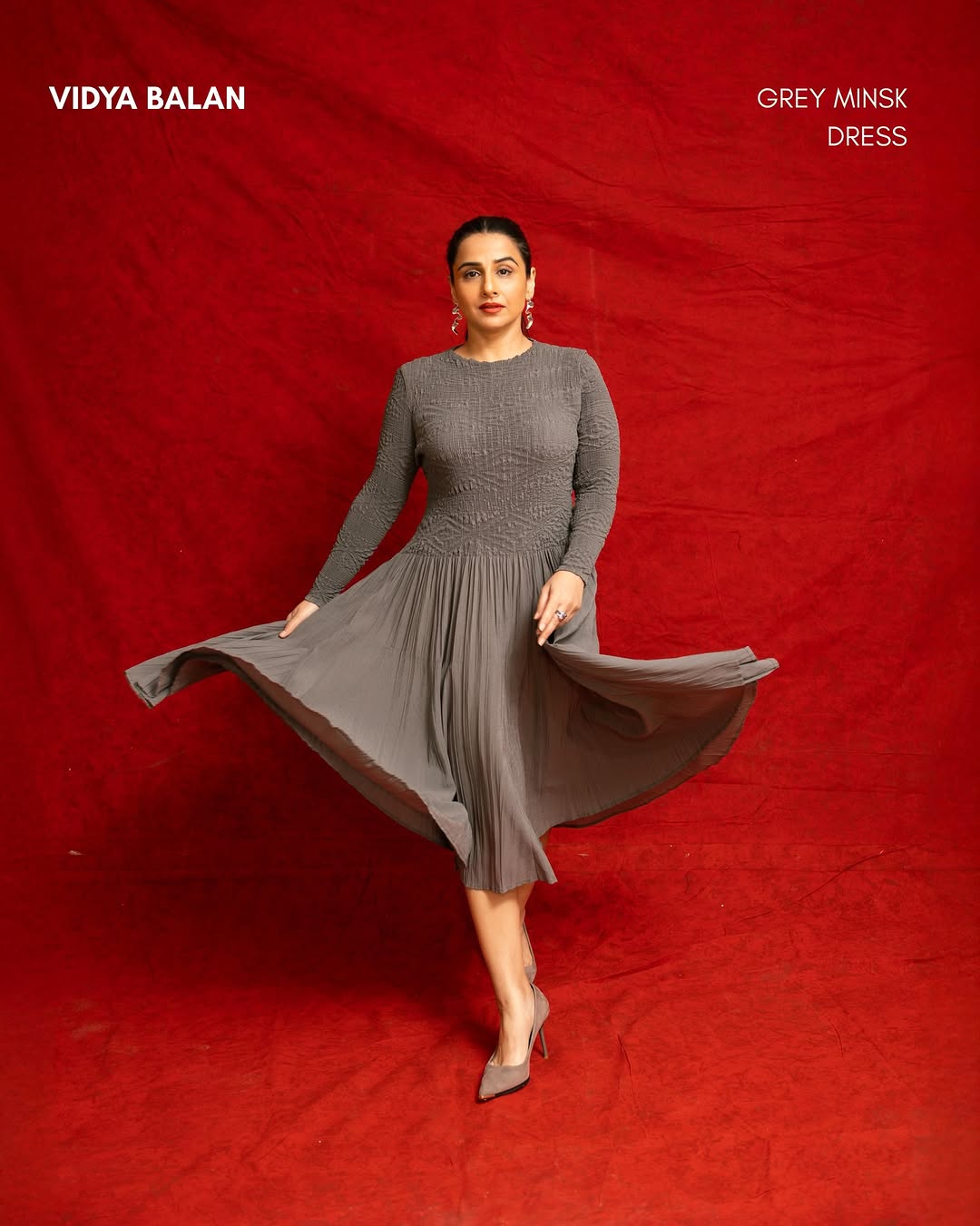 VIDYA BALAN IN GREY MINSK DRESS