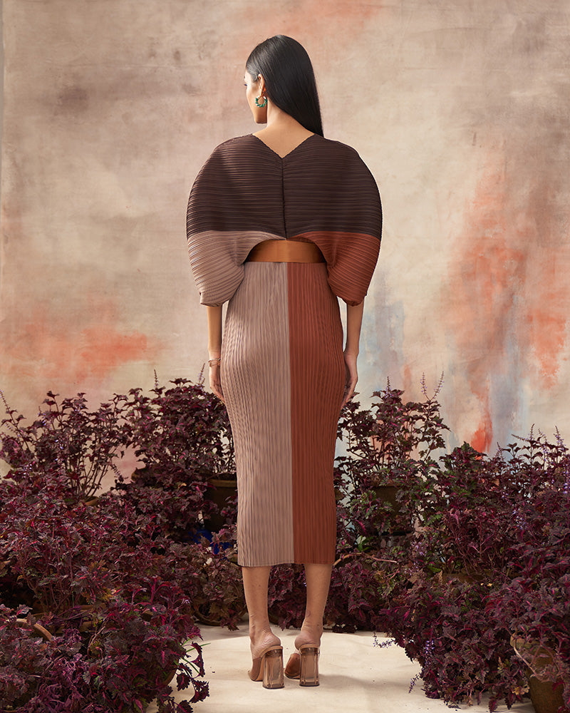 RUSTIC COLORBLOCK PLZZ MAXI DRESS