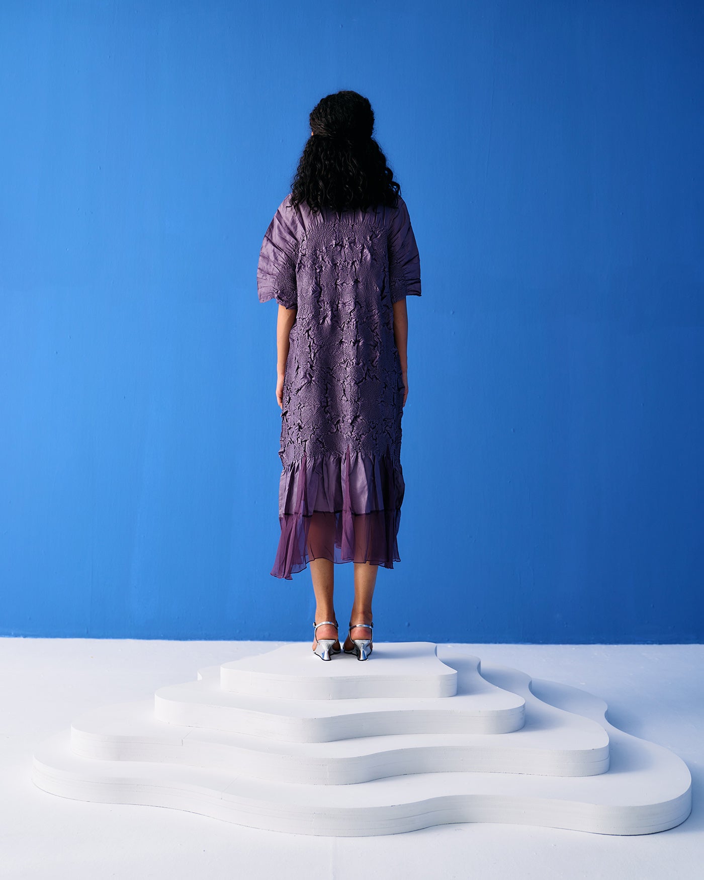 PURPLE CRINKLED DRESS