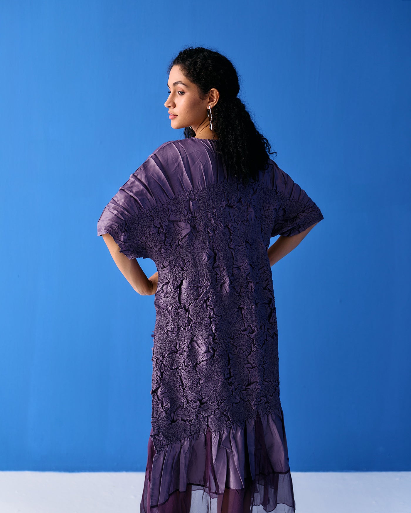 PURPLE CRINKLED DRESS