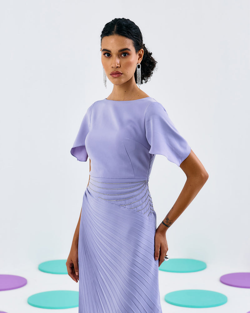 LILAC TIMELESS PLEATED DRESS