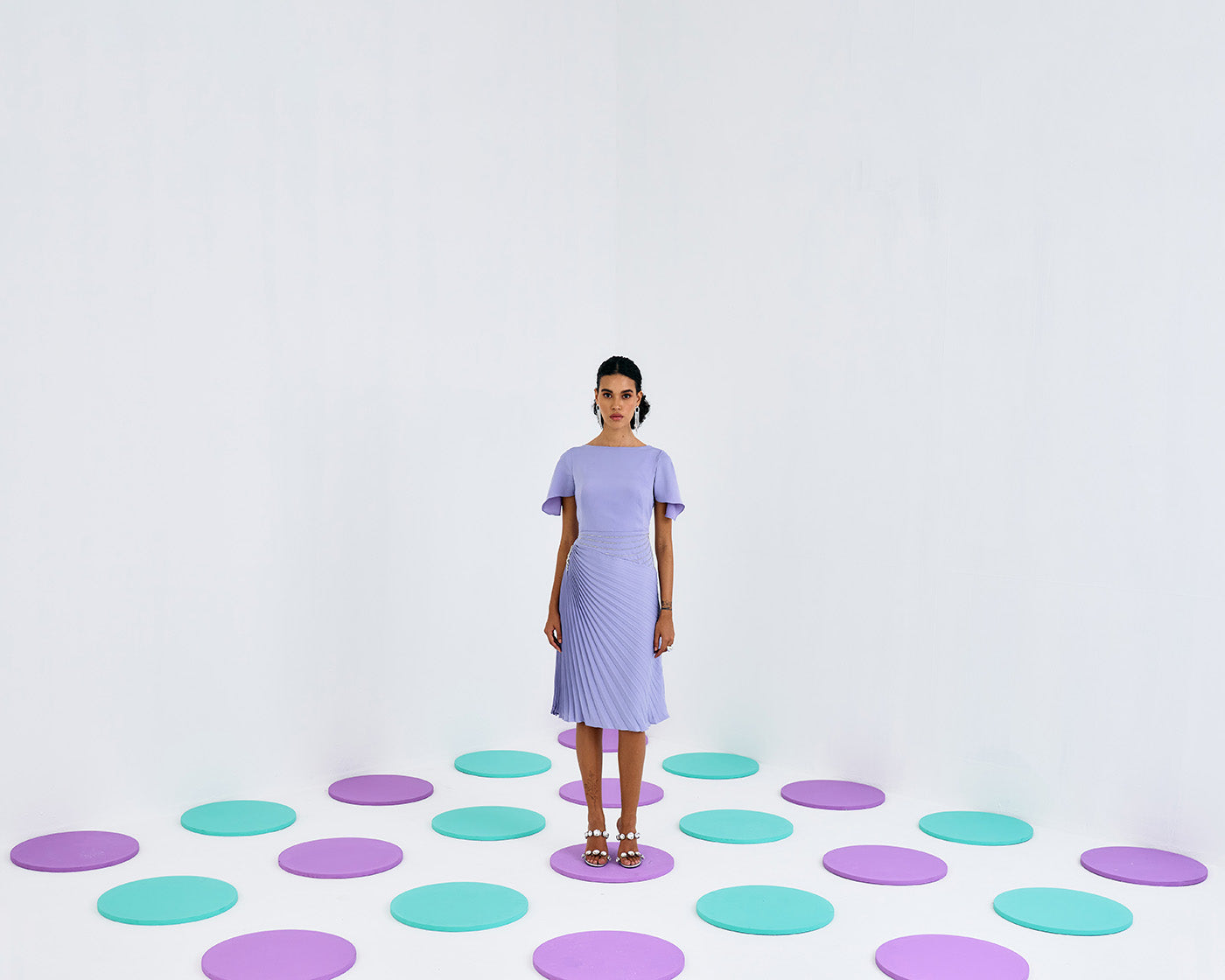 LILAC TIMELESS PLEATED DRESS