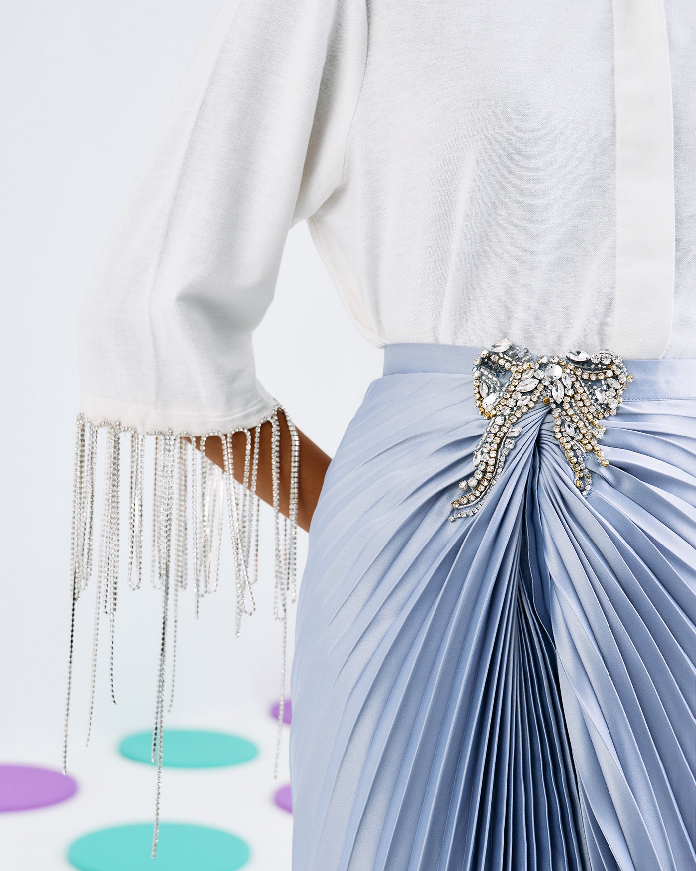 SILVER FORVER PLEATED SKIRT