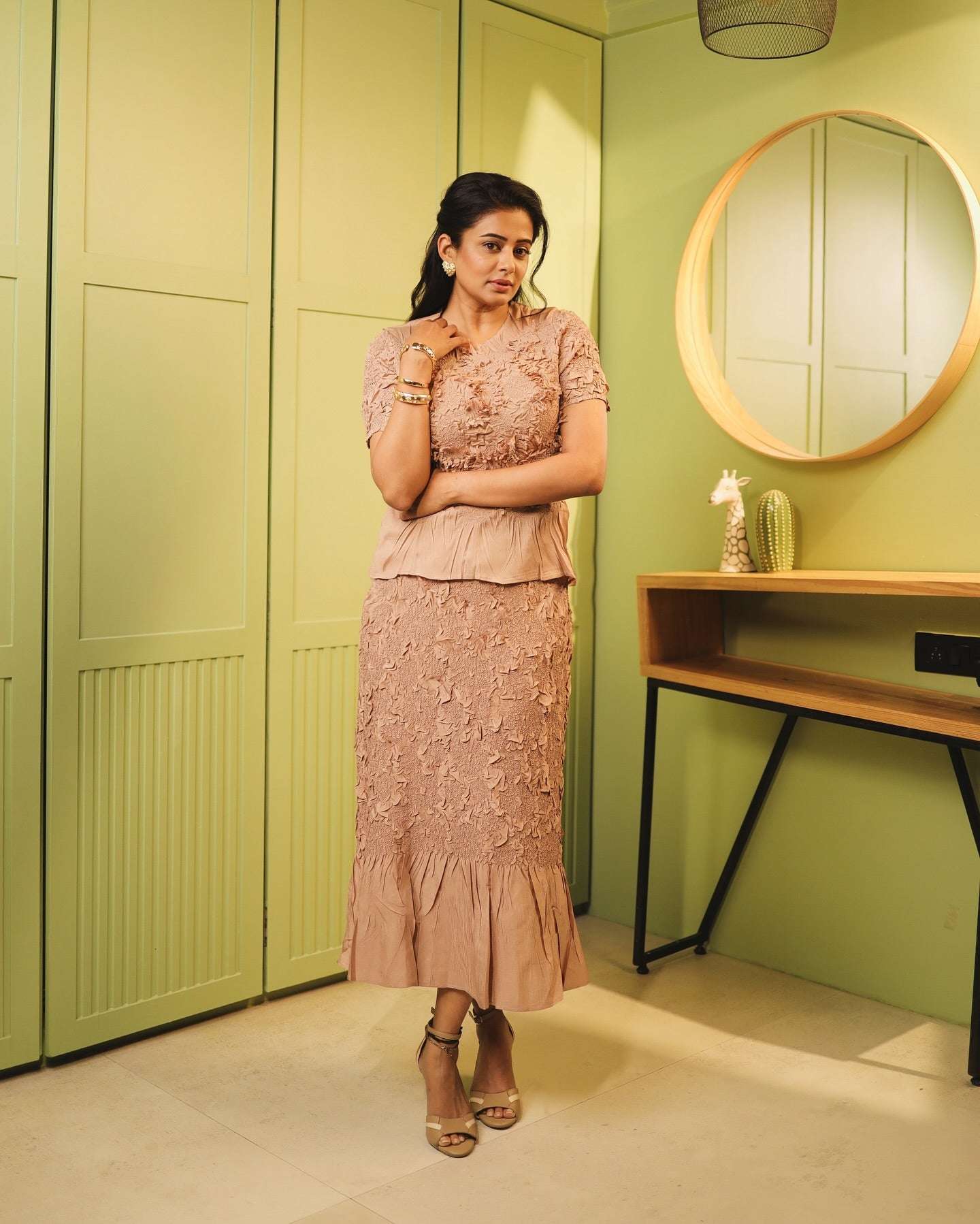 PRIYA MANI RAJ IN NUDE ASTER SKIRT SET