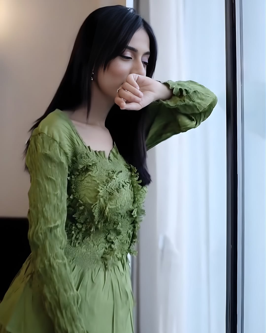 AMRITA RAO IN LIME GREEN YVES SET