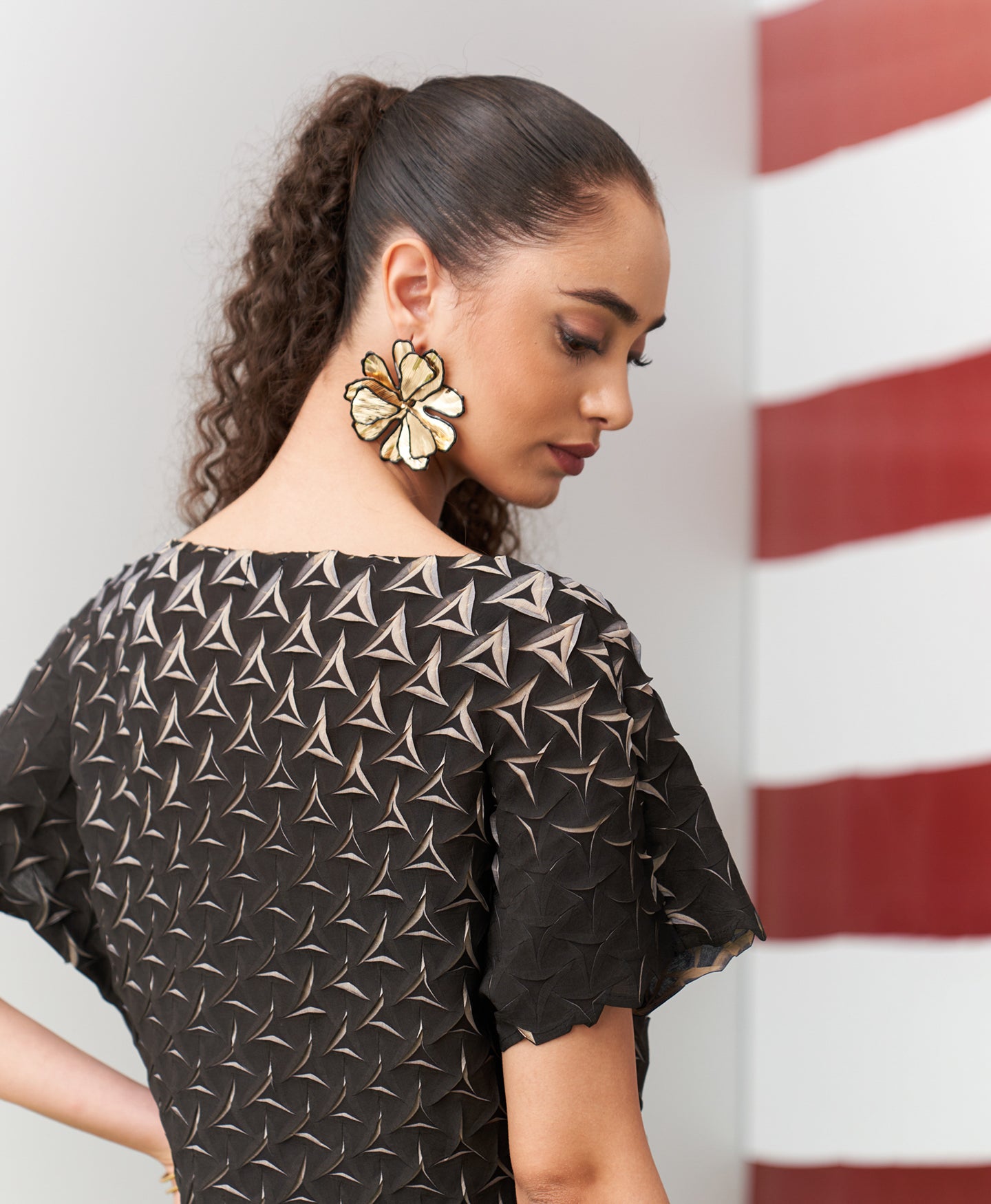 BEIGE BLACK ALTO SKIRT SET