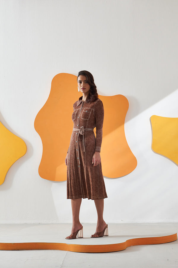 BROWN LYLAA DRESS