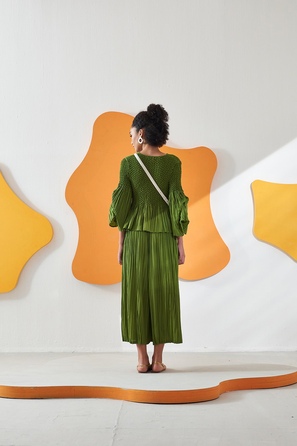 LIME GREEN WEAVEY COORD SET