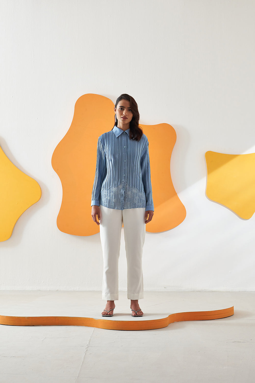 RANDEBOO Back pleats 速かっ cape shirt 