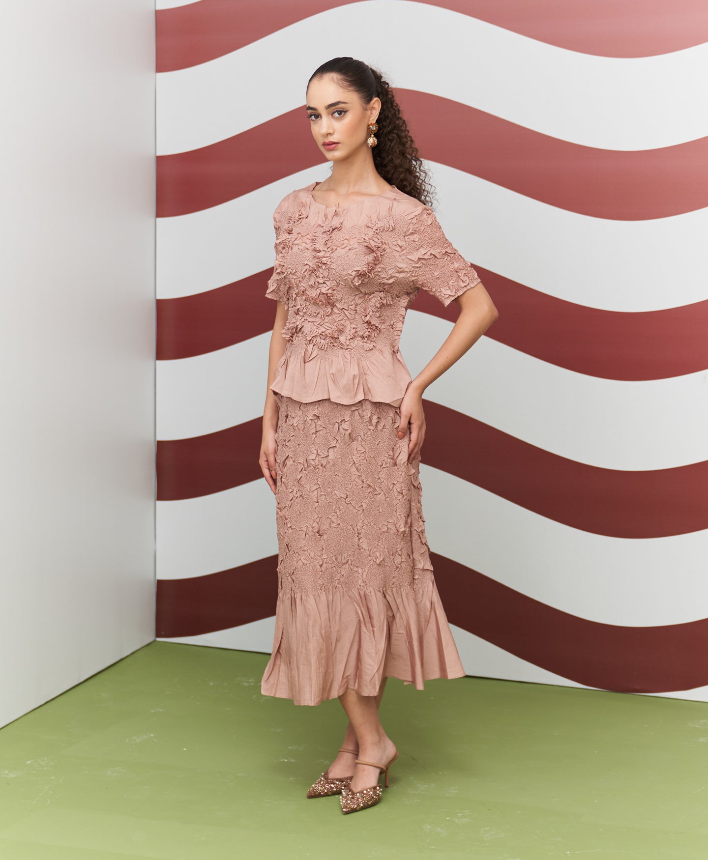 PEACH ASTER SKIRT SET