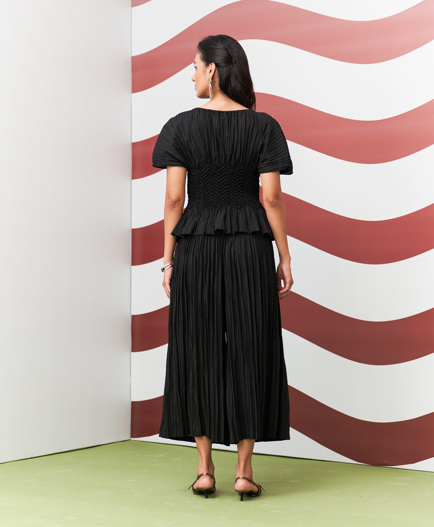 BLACK WEAVA COORD SET