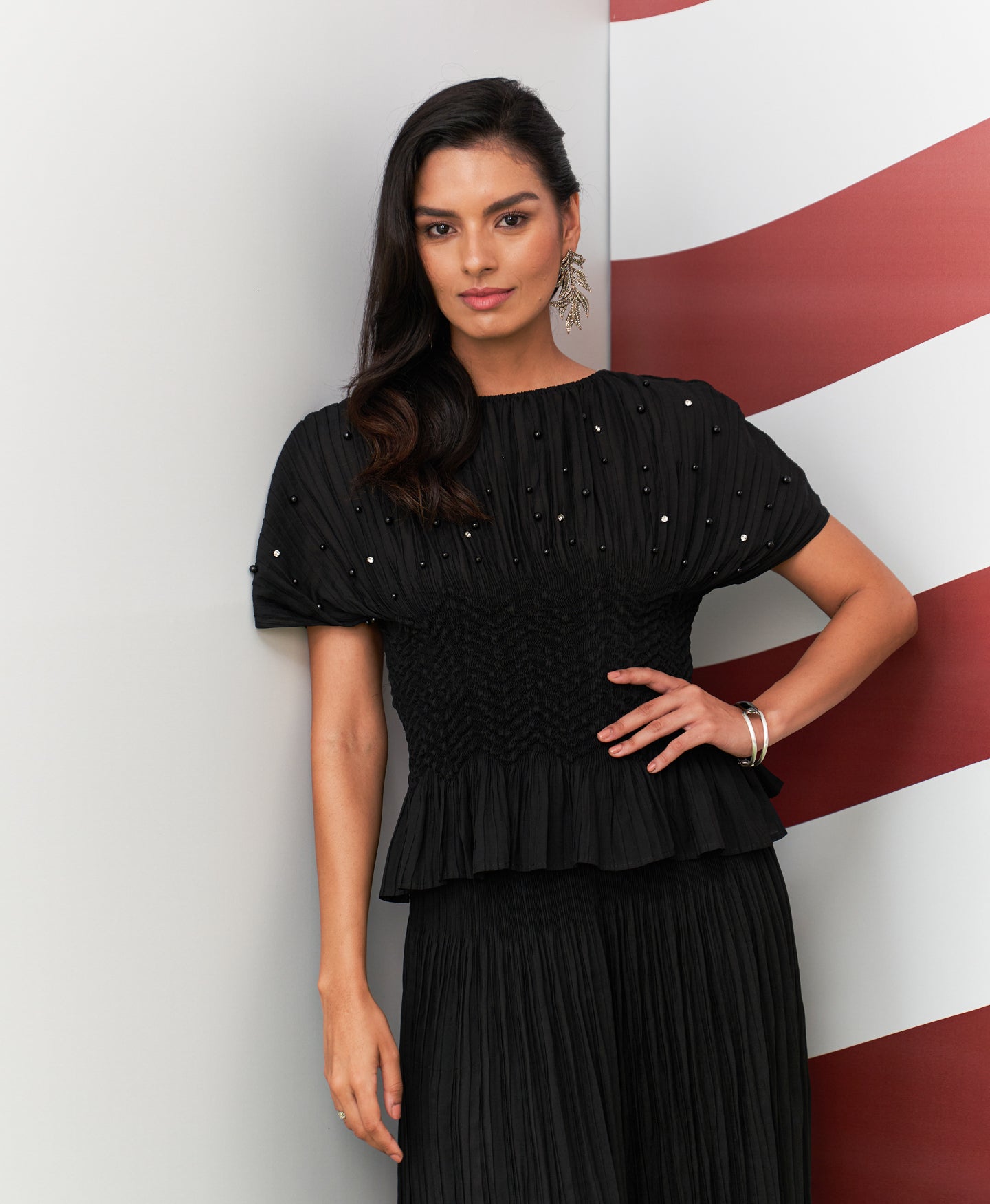 BLACK WEAVA COORD SET