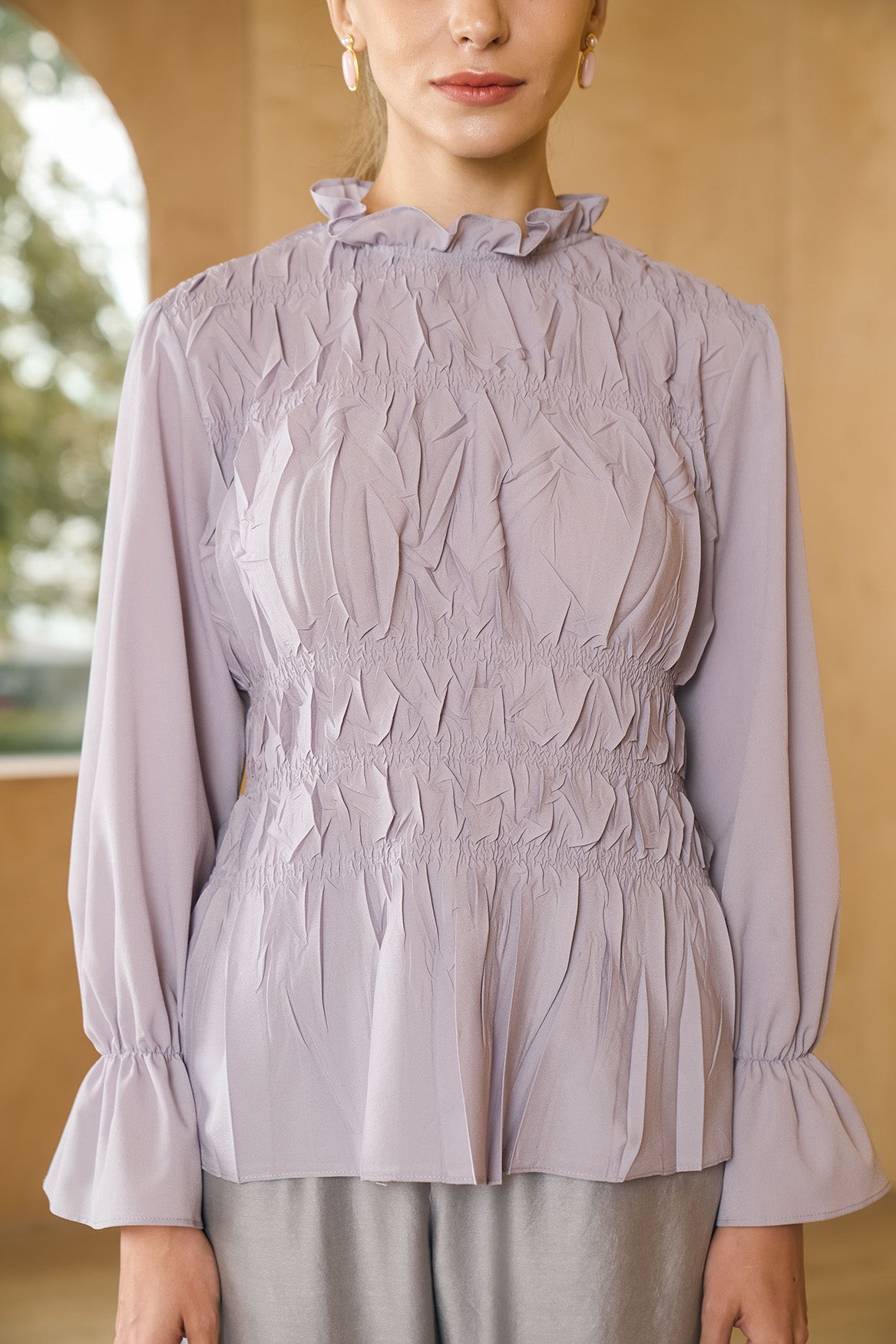 GREY SAASHAA TEXTURED TOP