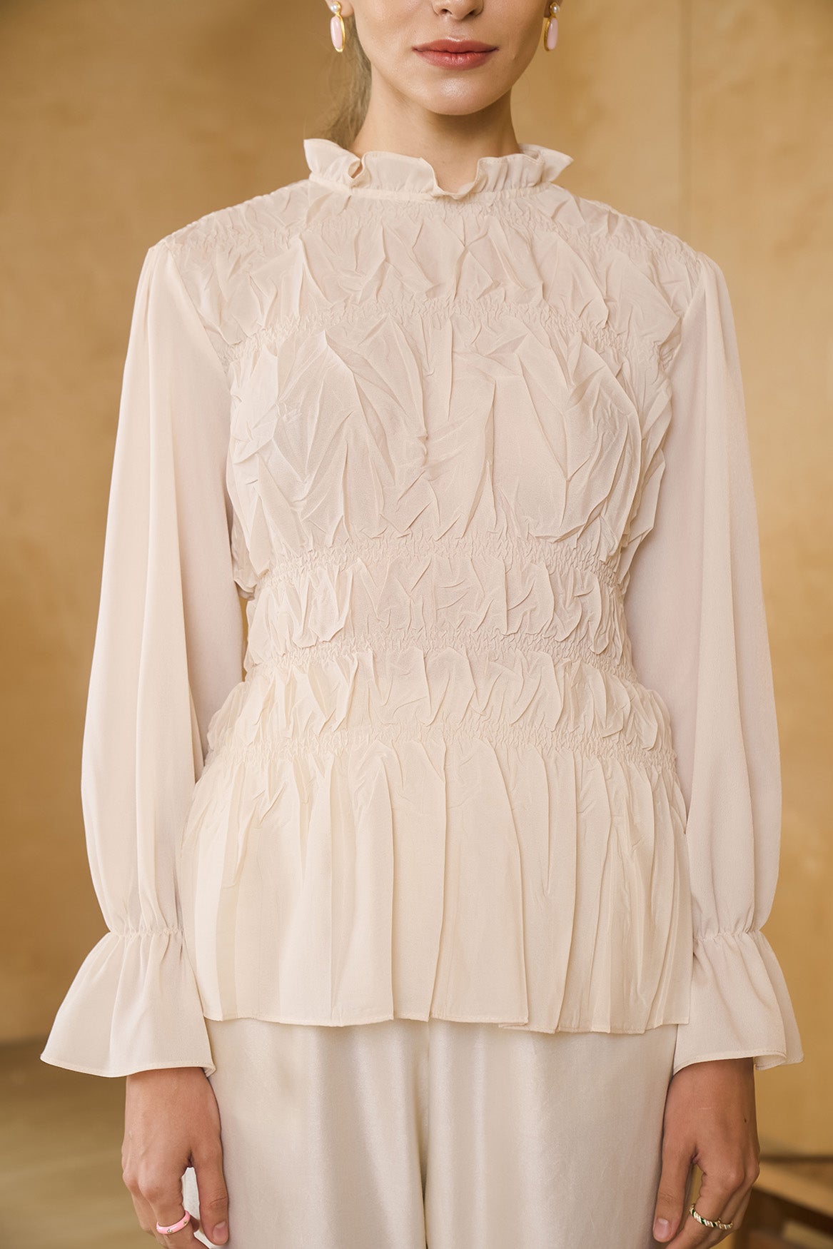 IVORY SAASHAA TEXTURED TOP