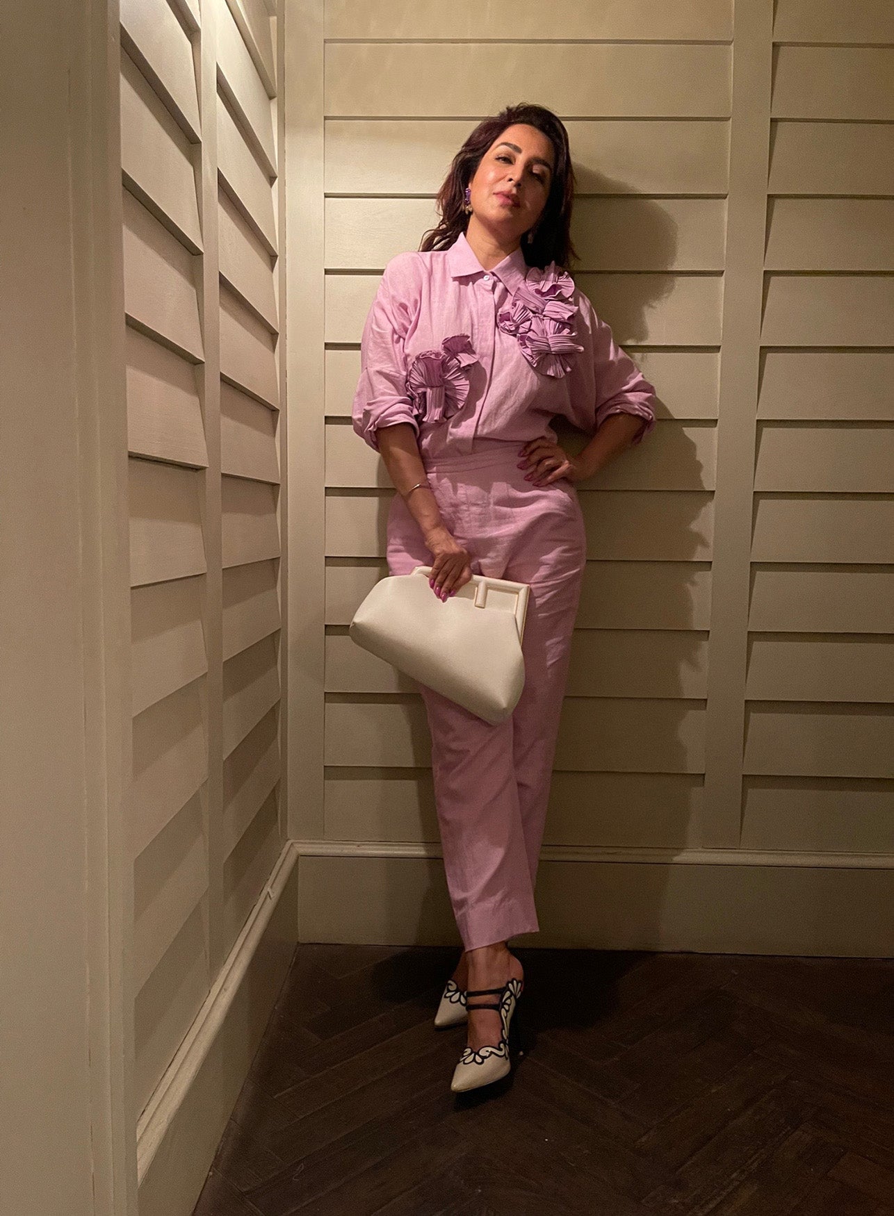 PURPLE FLOWER SHIRT & PANT SET