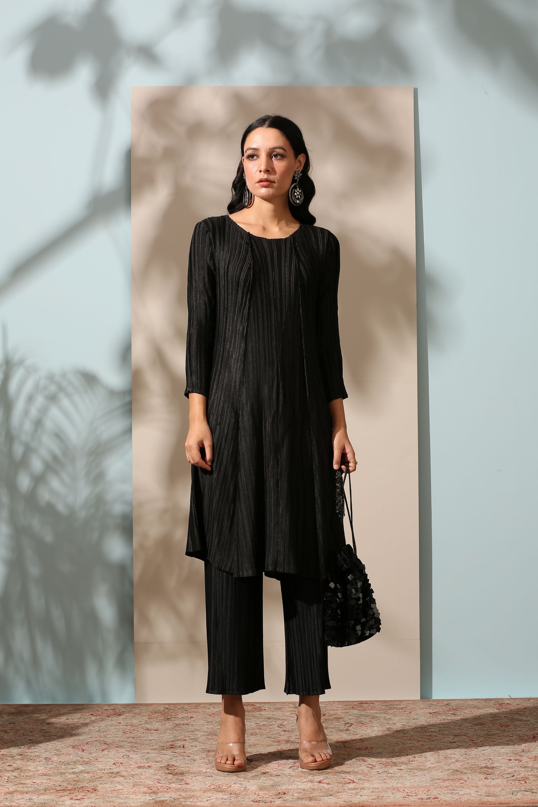 BLACK KURTI SET