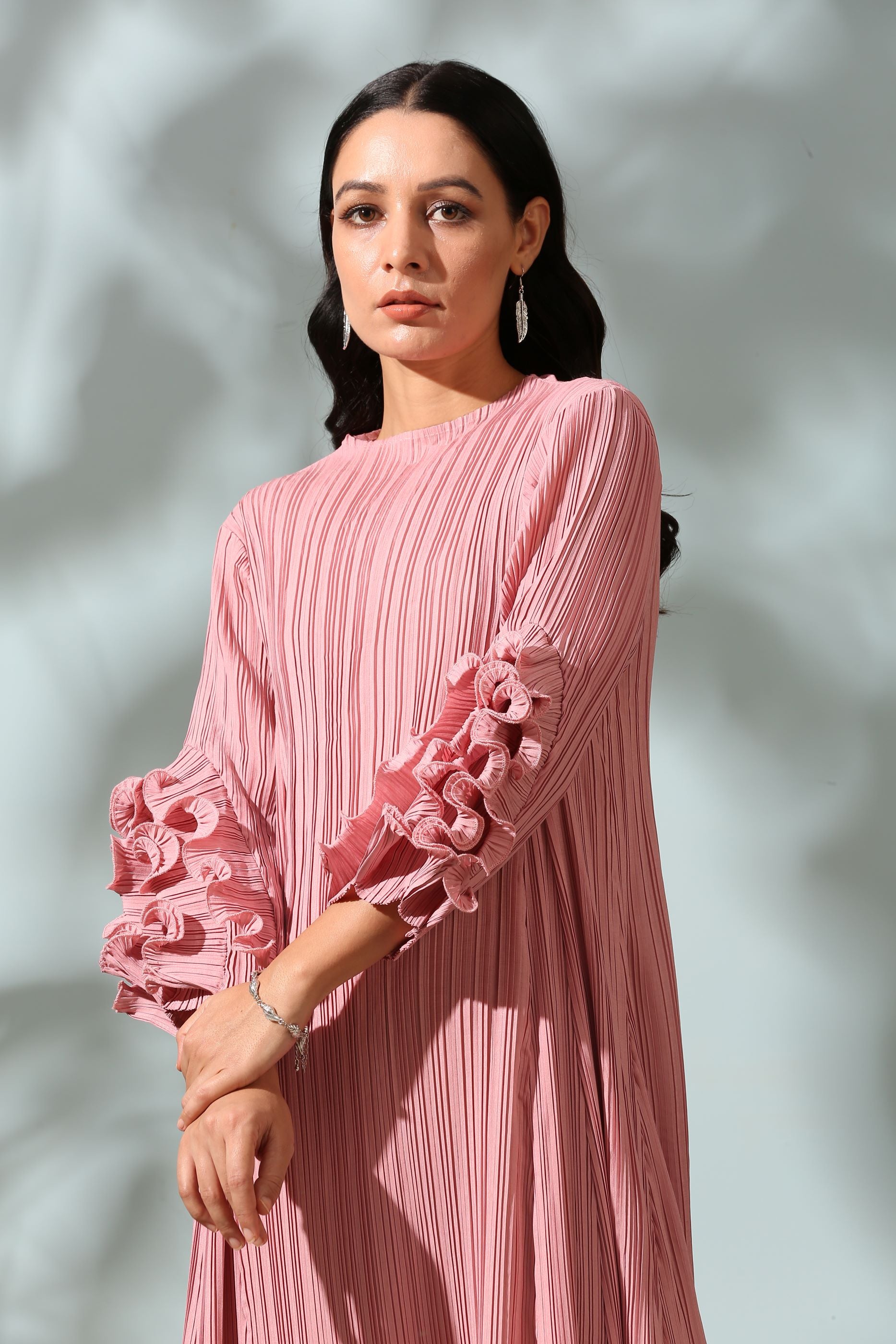 PINK FRILL EDGE DRESS