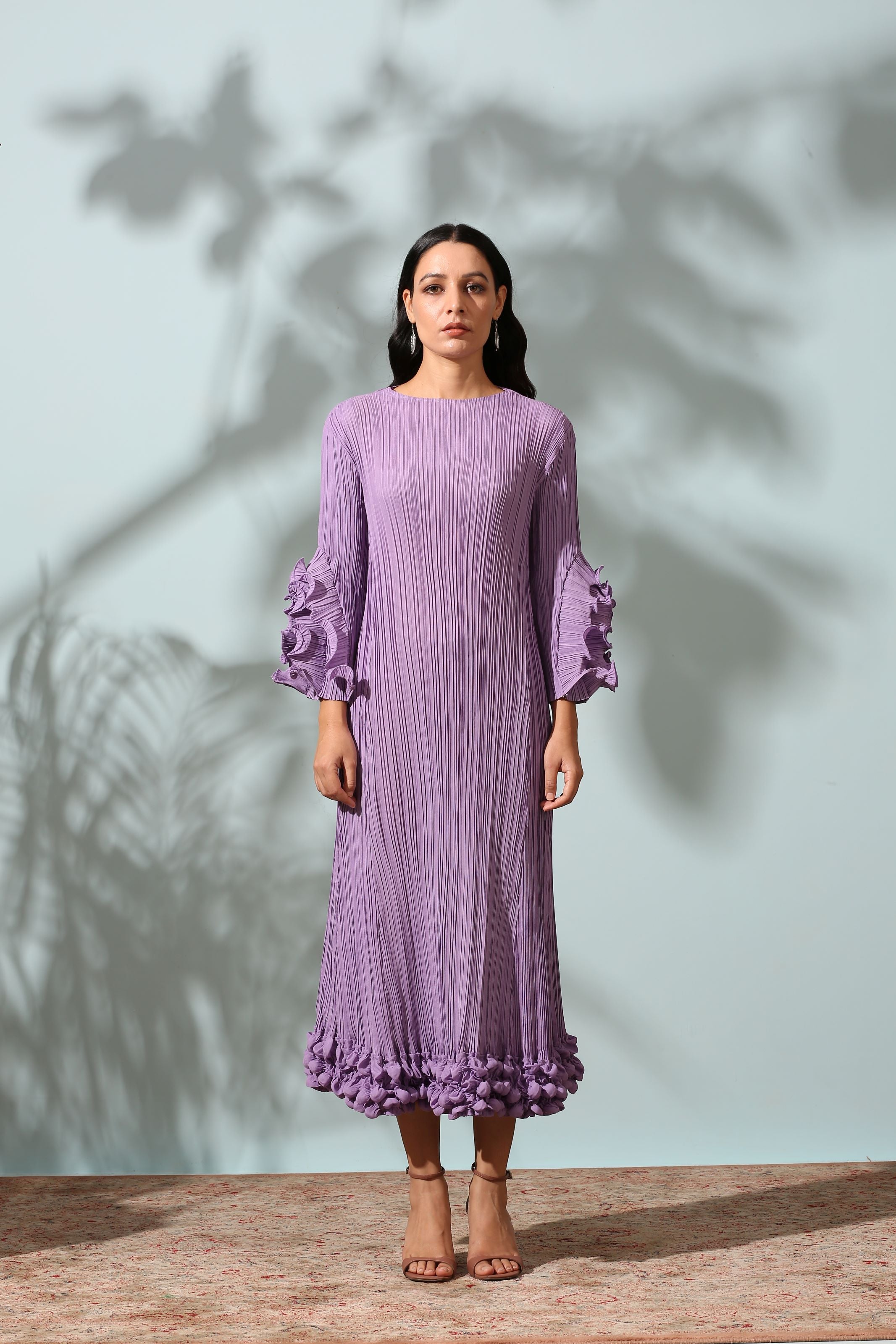 PURPLE FRILL EDGE DRESS