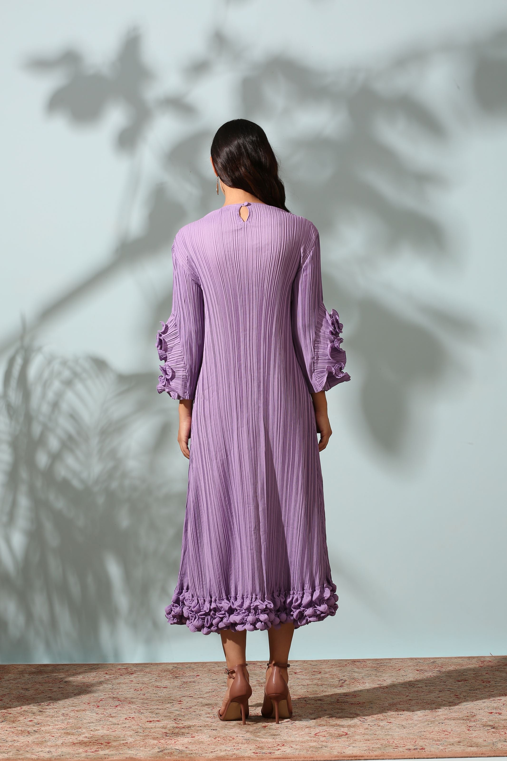 PURPLE FRILL EDGE DRESS