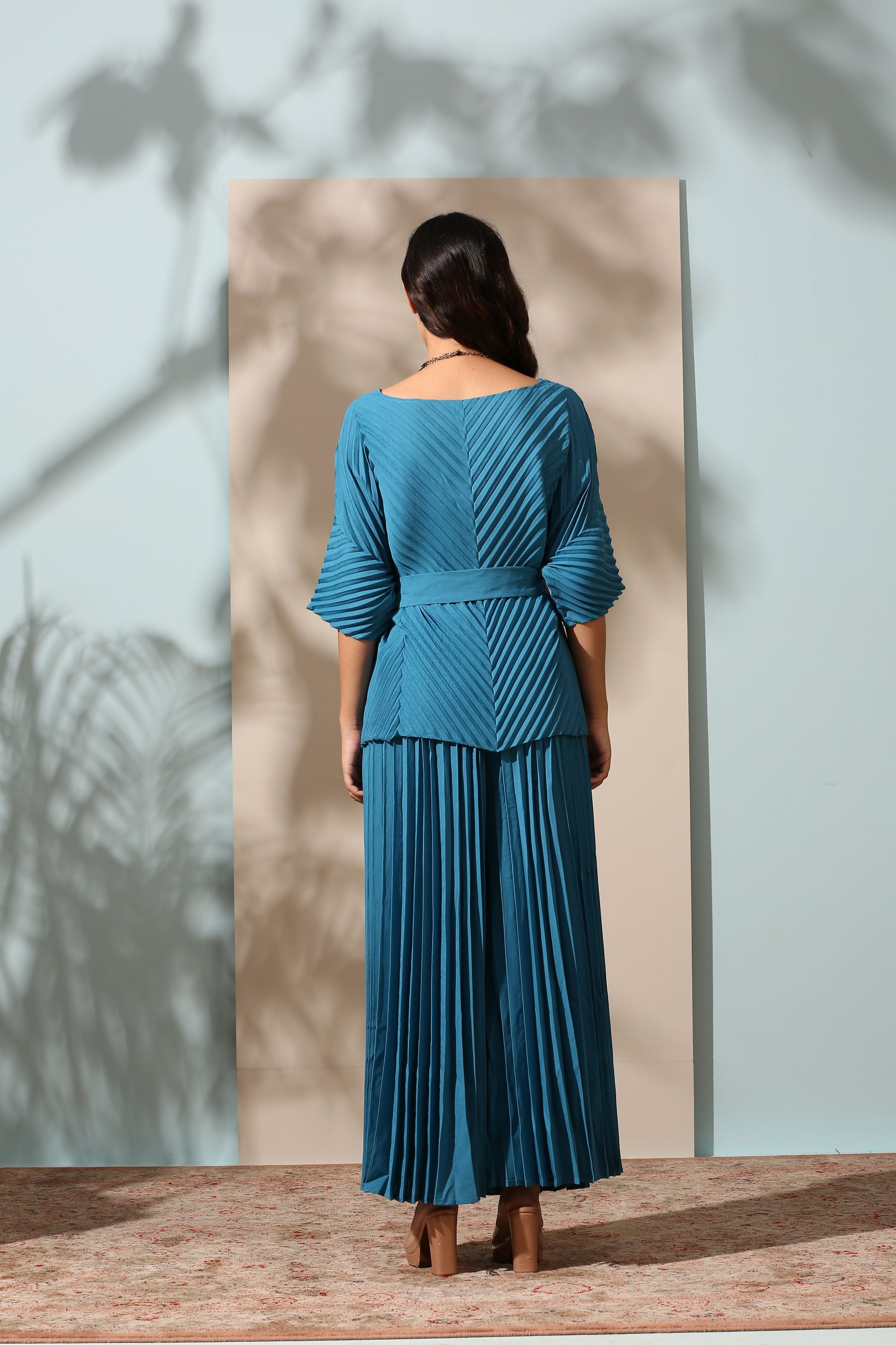 TEAL BLUE SHARARA SET