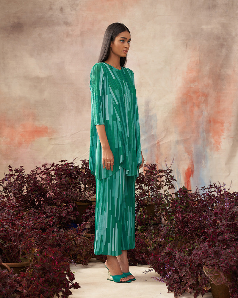 AQUA MULTICOLOR KURTI SET