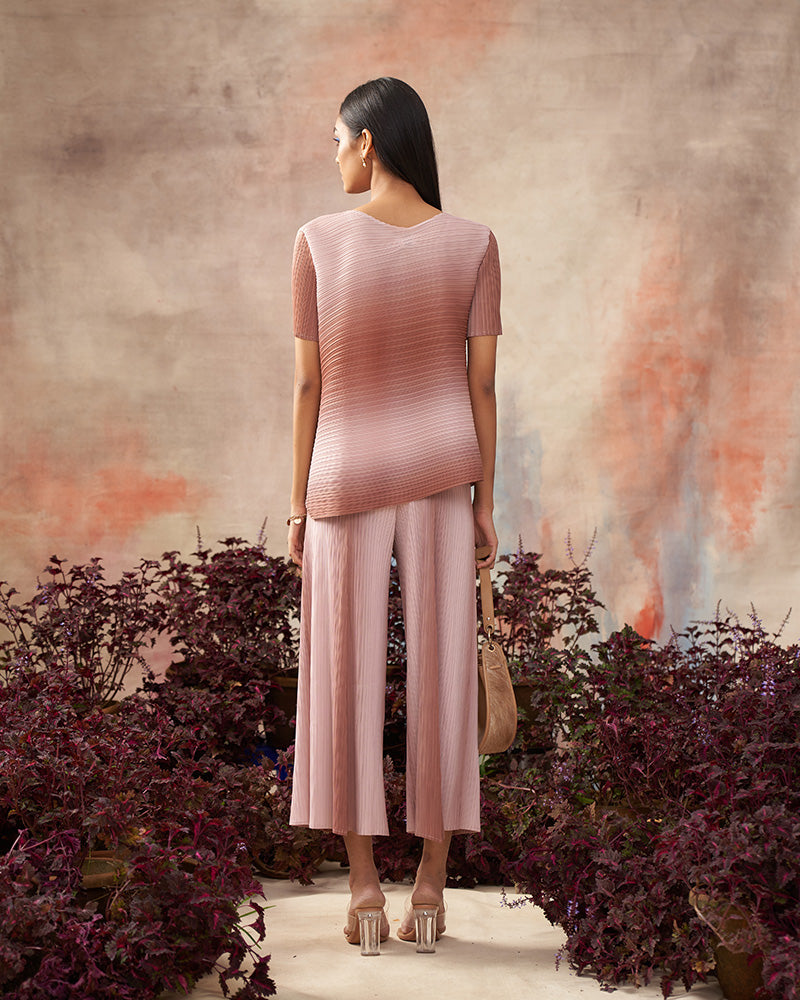 BROWN ANGLE OMBRE COORD SET