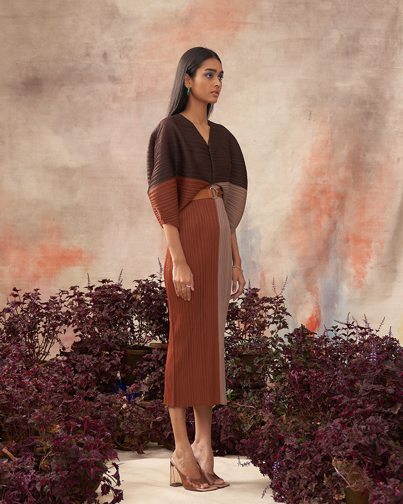 RUSTIC COLORBLOCK PLZZ MAXI DRESS