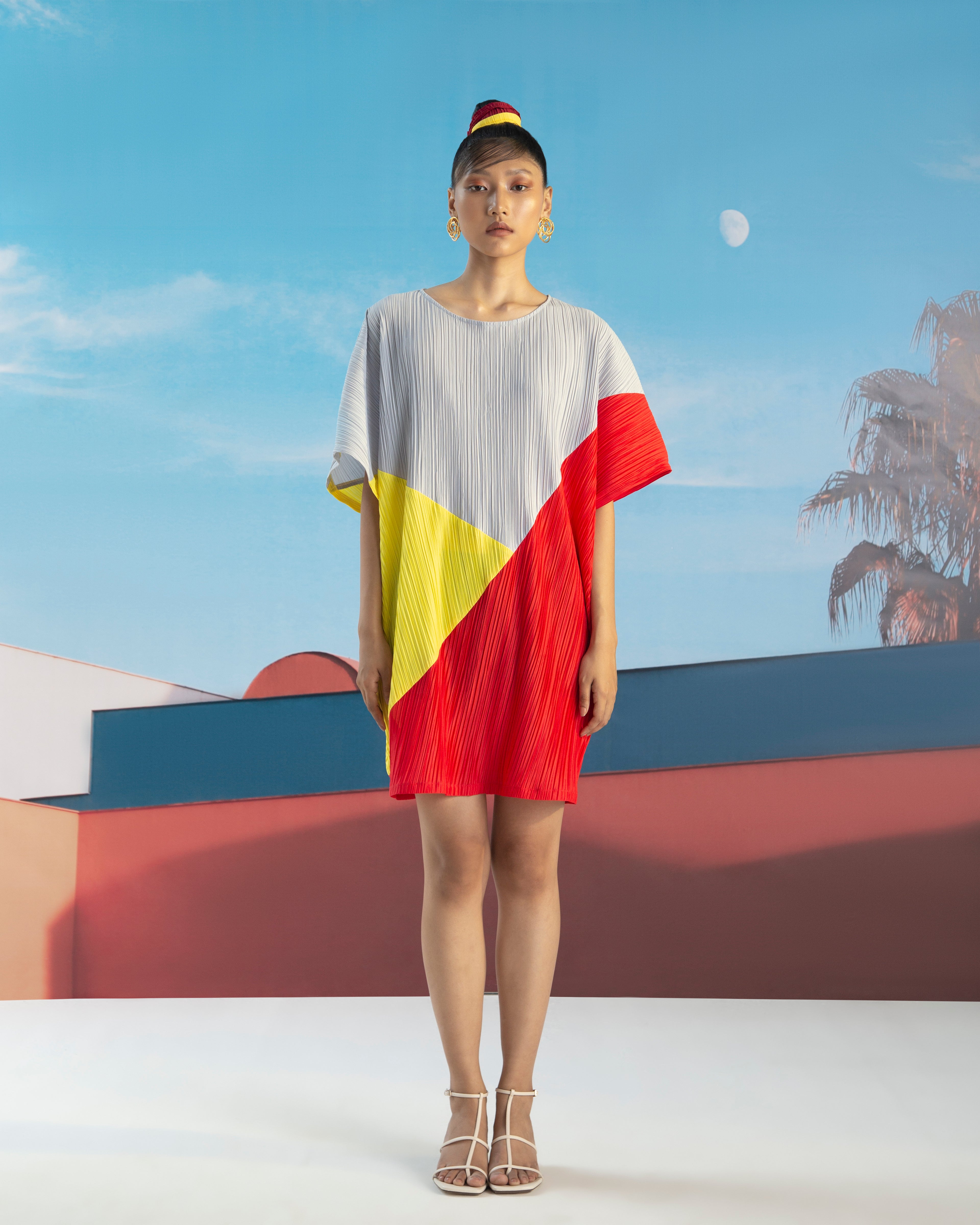 YELLOW COLORBLOCK ADULT DRESS