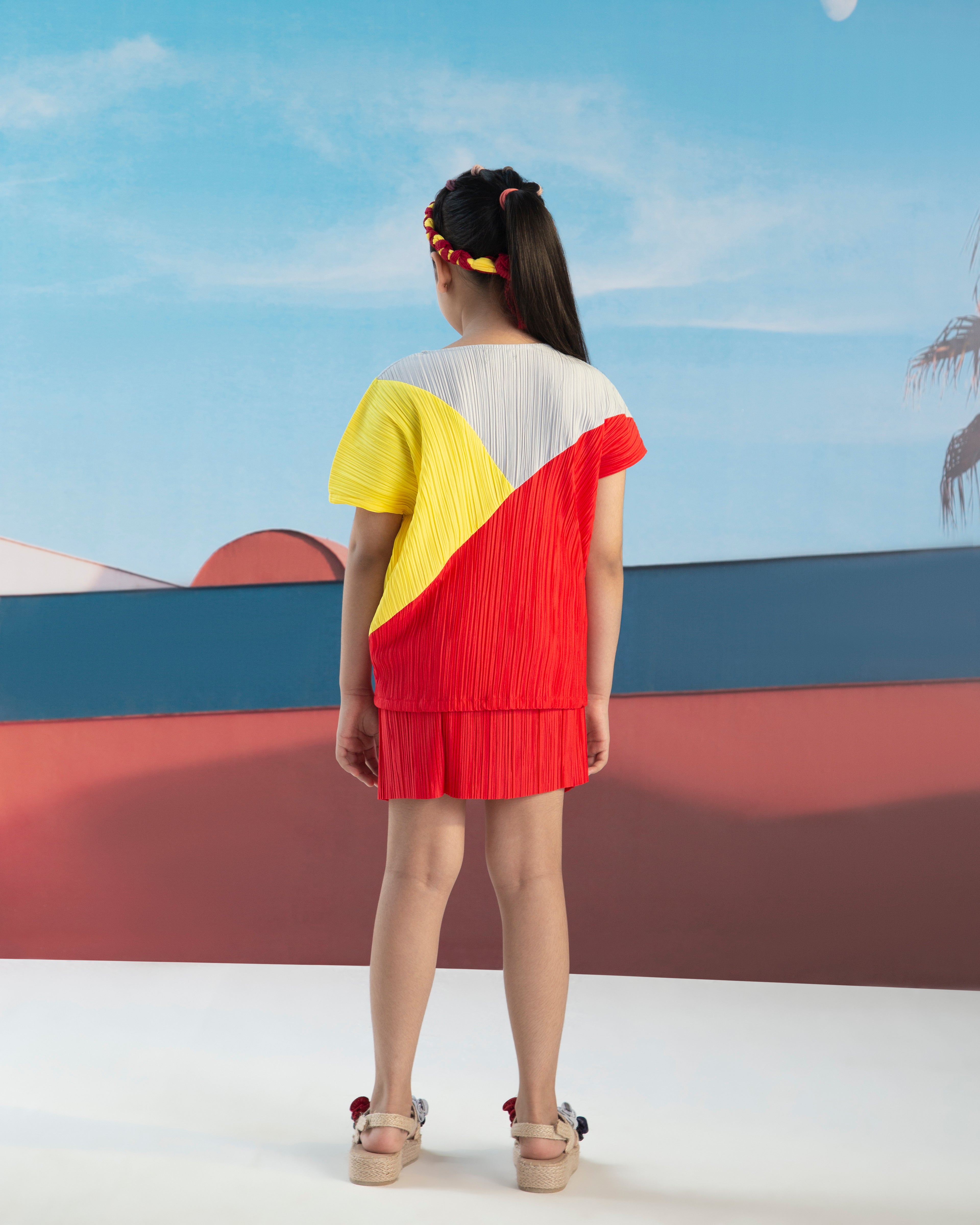 YELLOW COLORBLOCK MINI DRESS