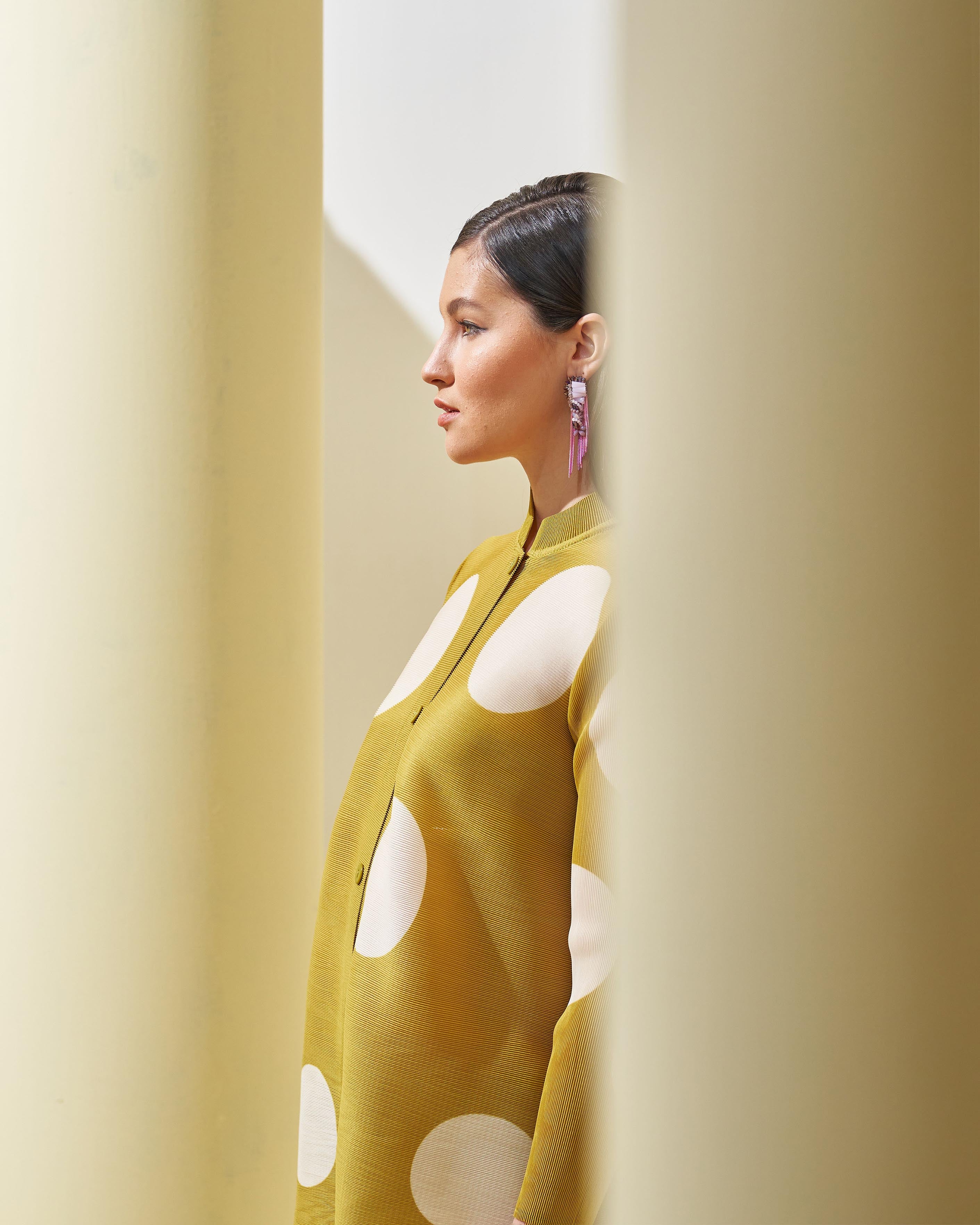 LIME GREEN POLKA DOT COORD SET