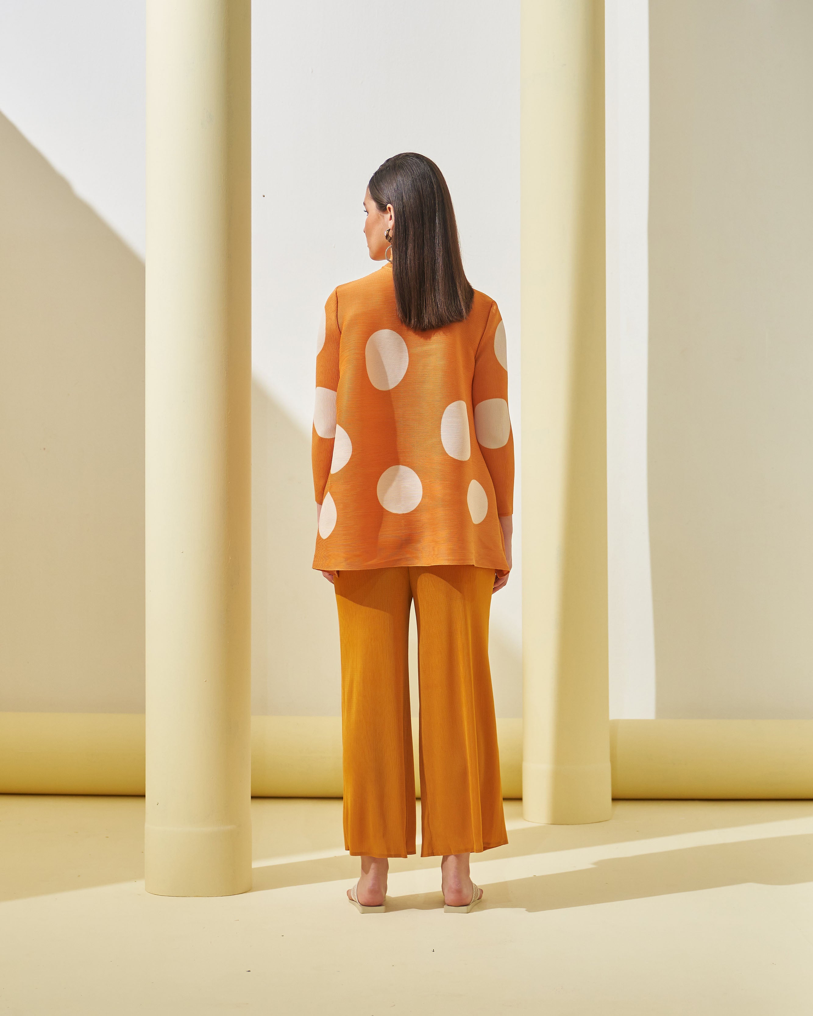 ORANGE POLKA DOT COORD SET