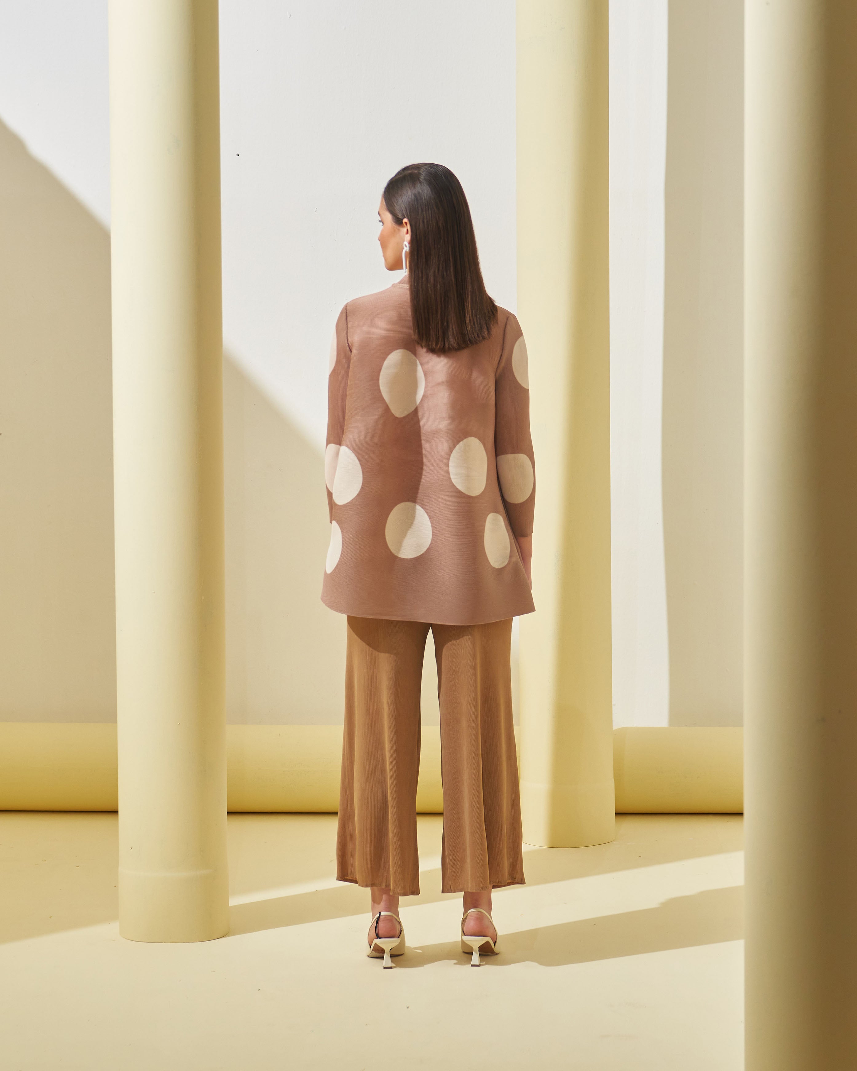 BROWN POLKA DOT COORD SET