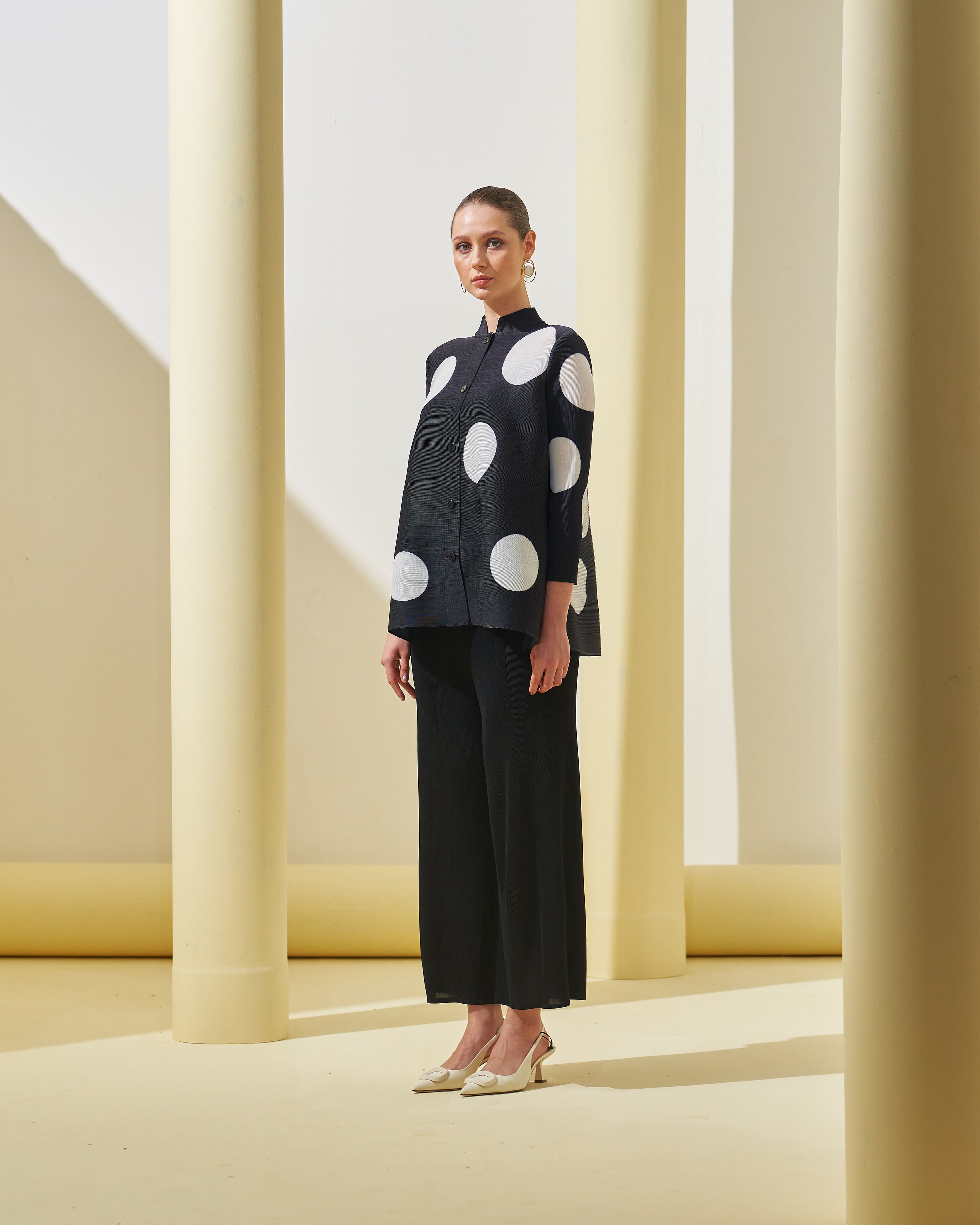 BLACK POLKA DOT COORD SET