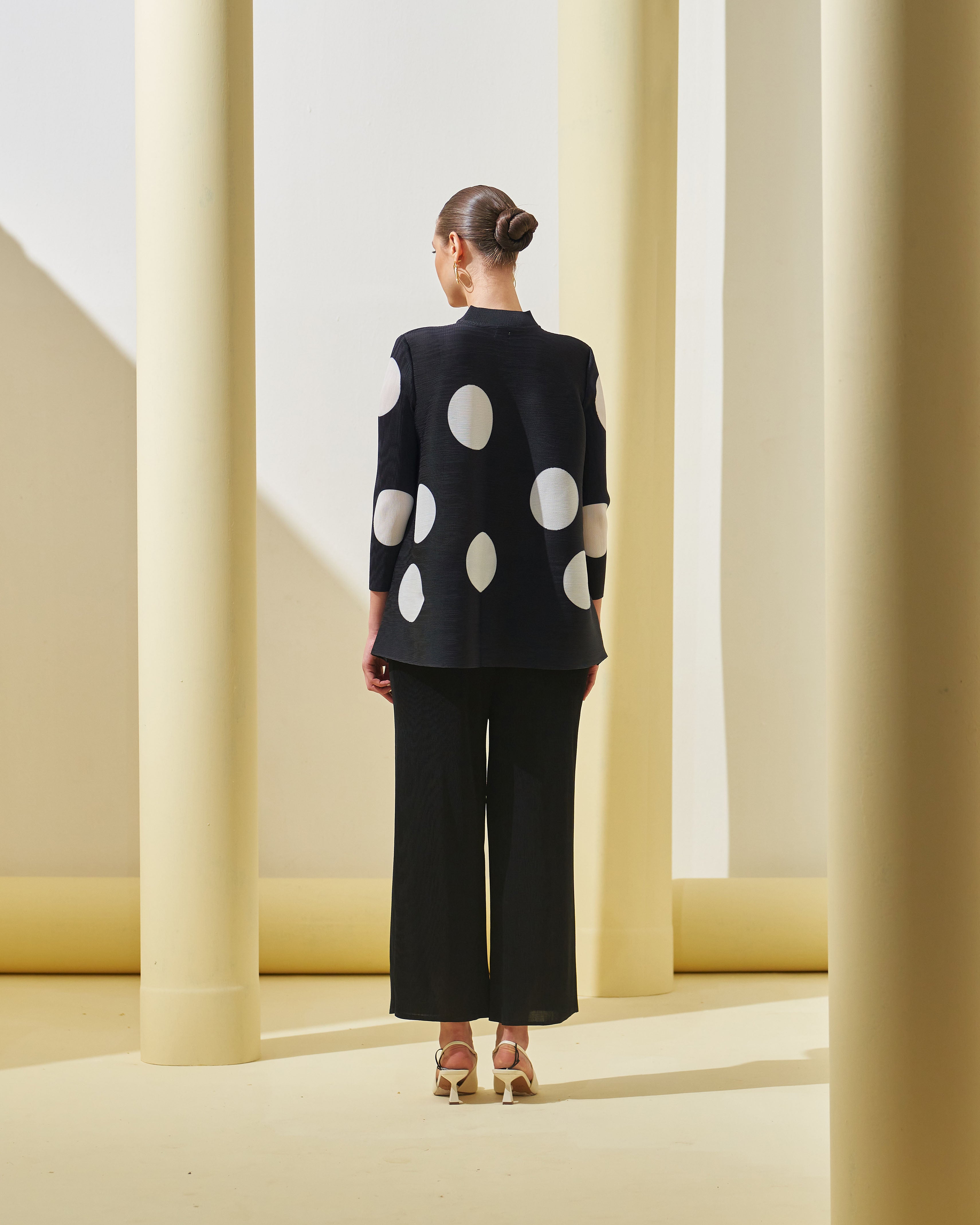 BLACK POLKA DOT COORD SET