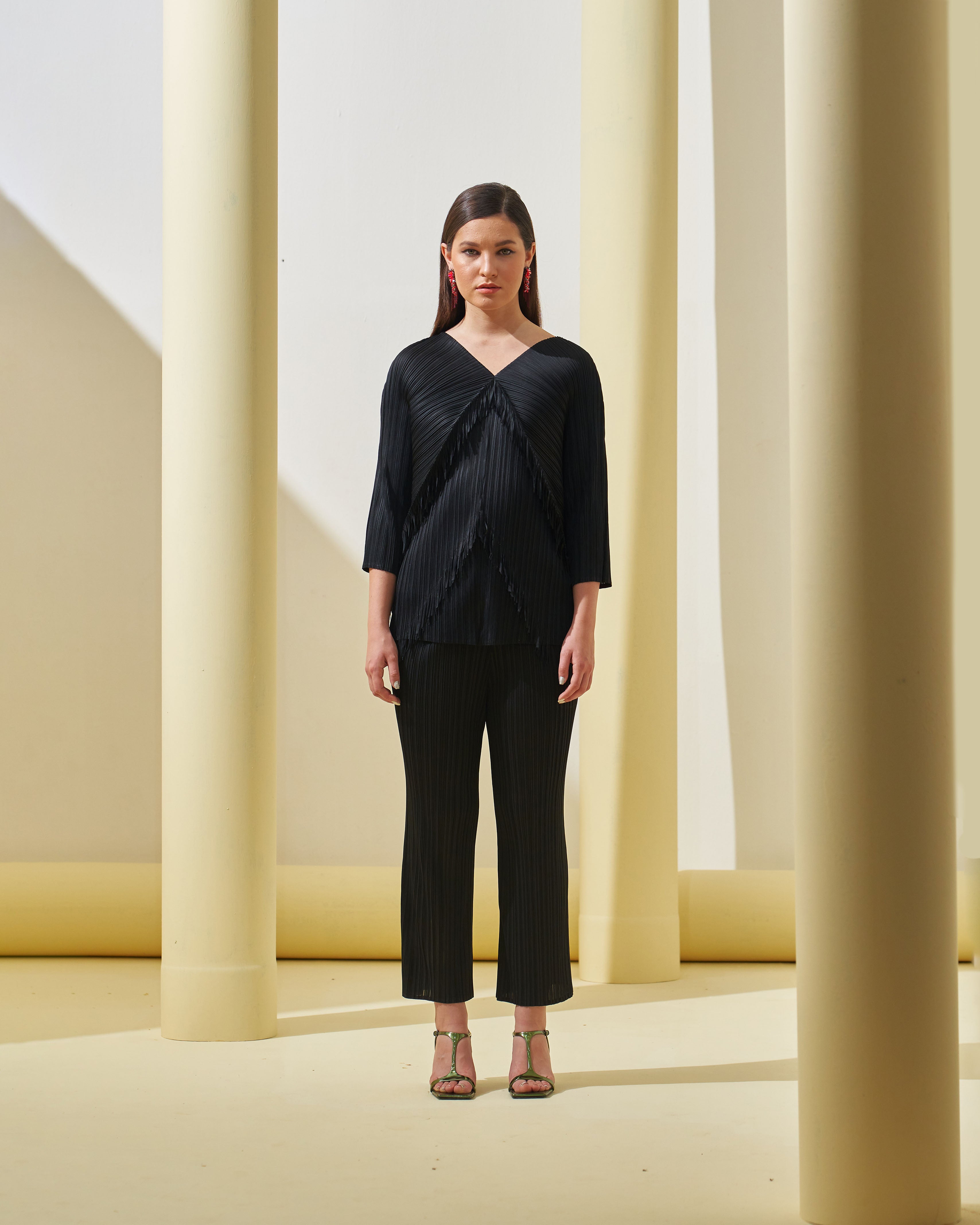 BLACK FRINGE COORD SET