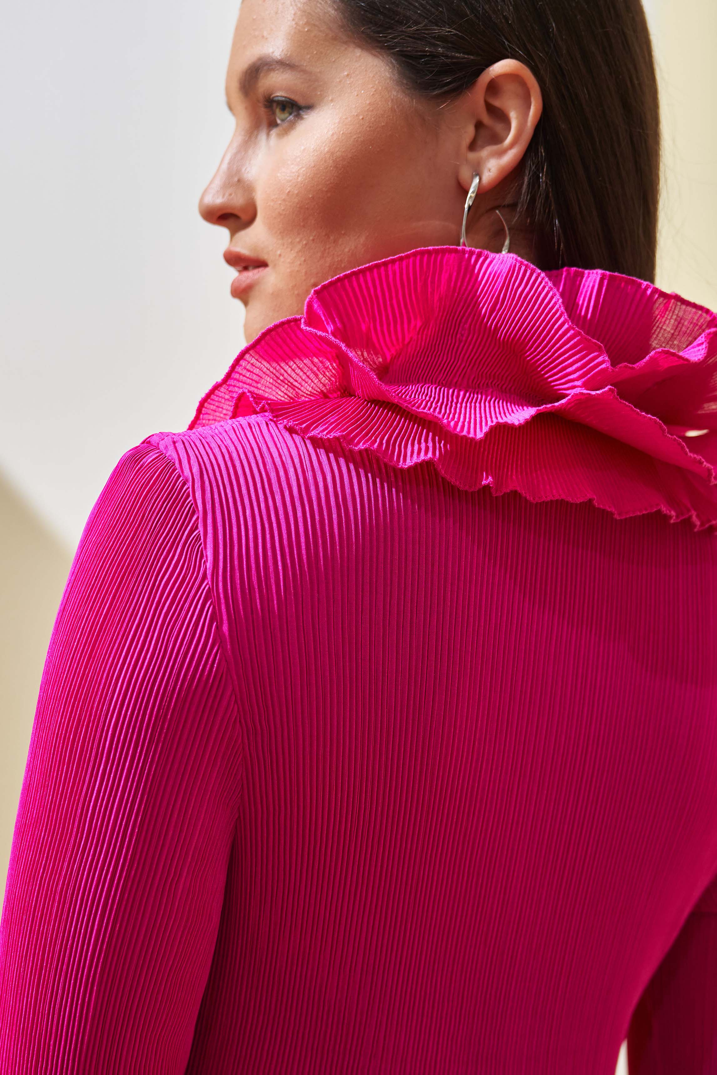 FUSICA FRILL NECK DRESS