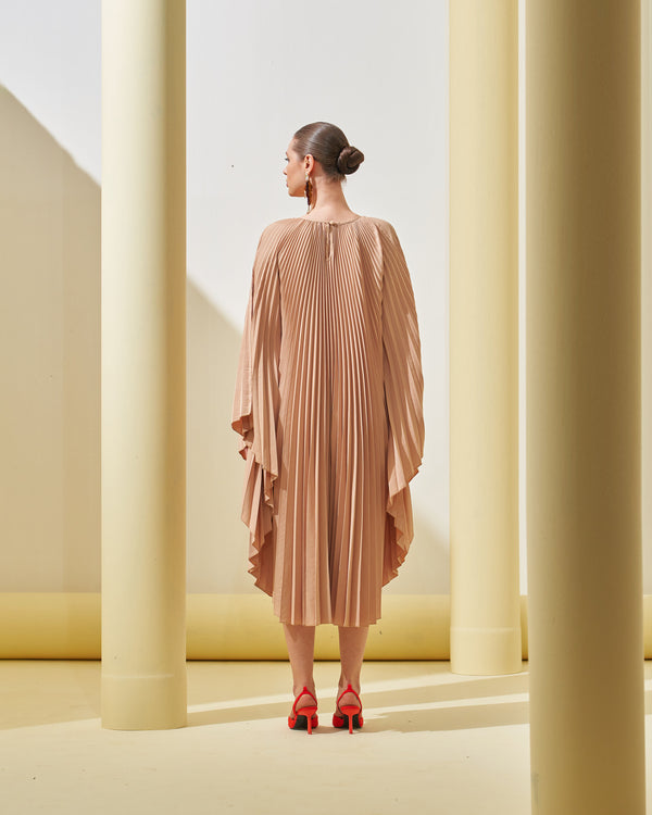 BEIGE PLEATED CAPE