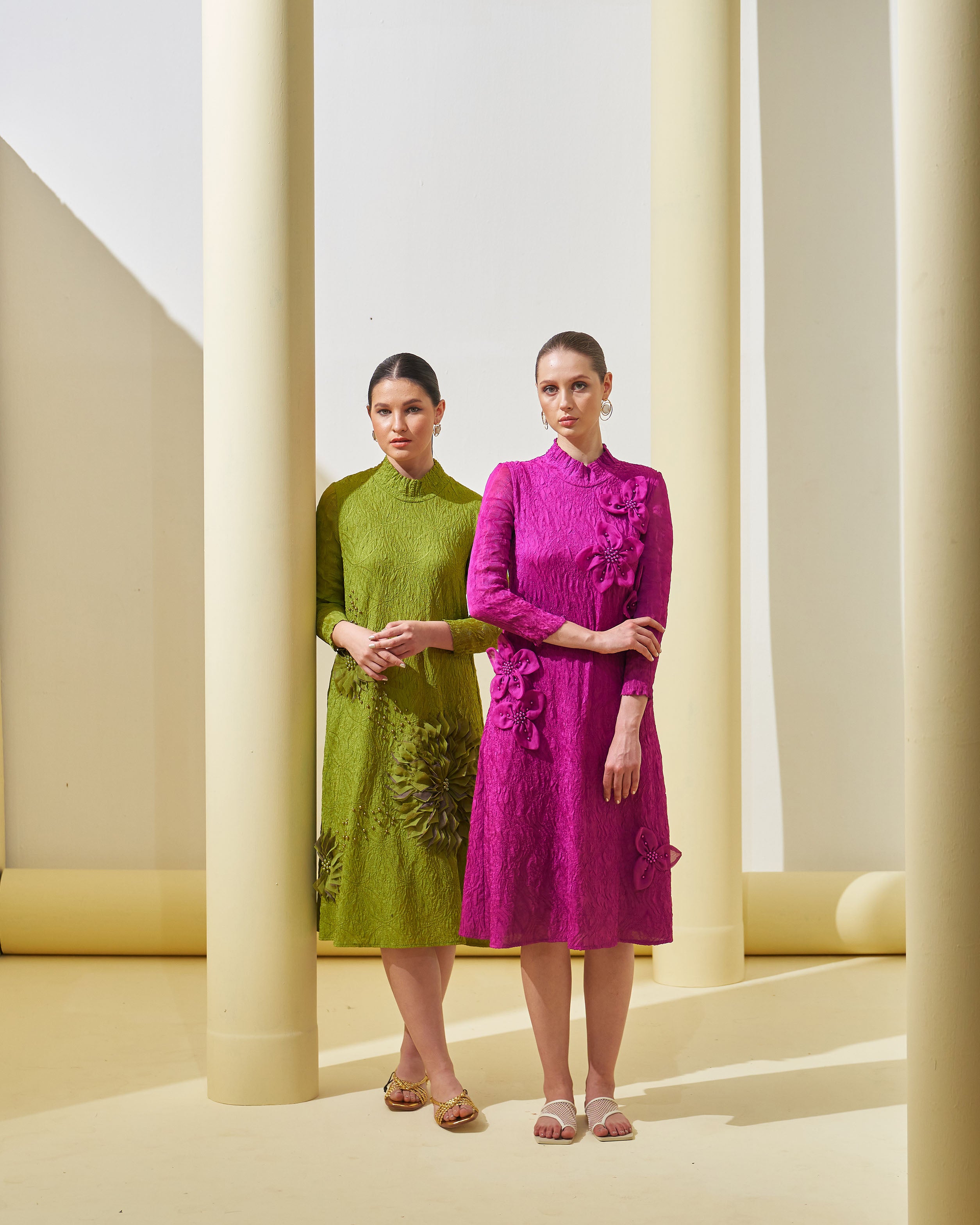 LIME GREEN BLOOM FLOWER 3D DRESS