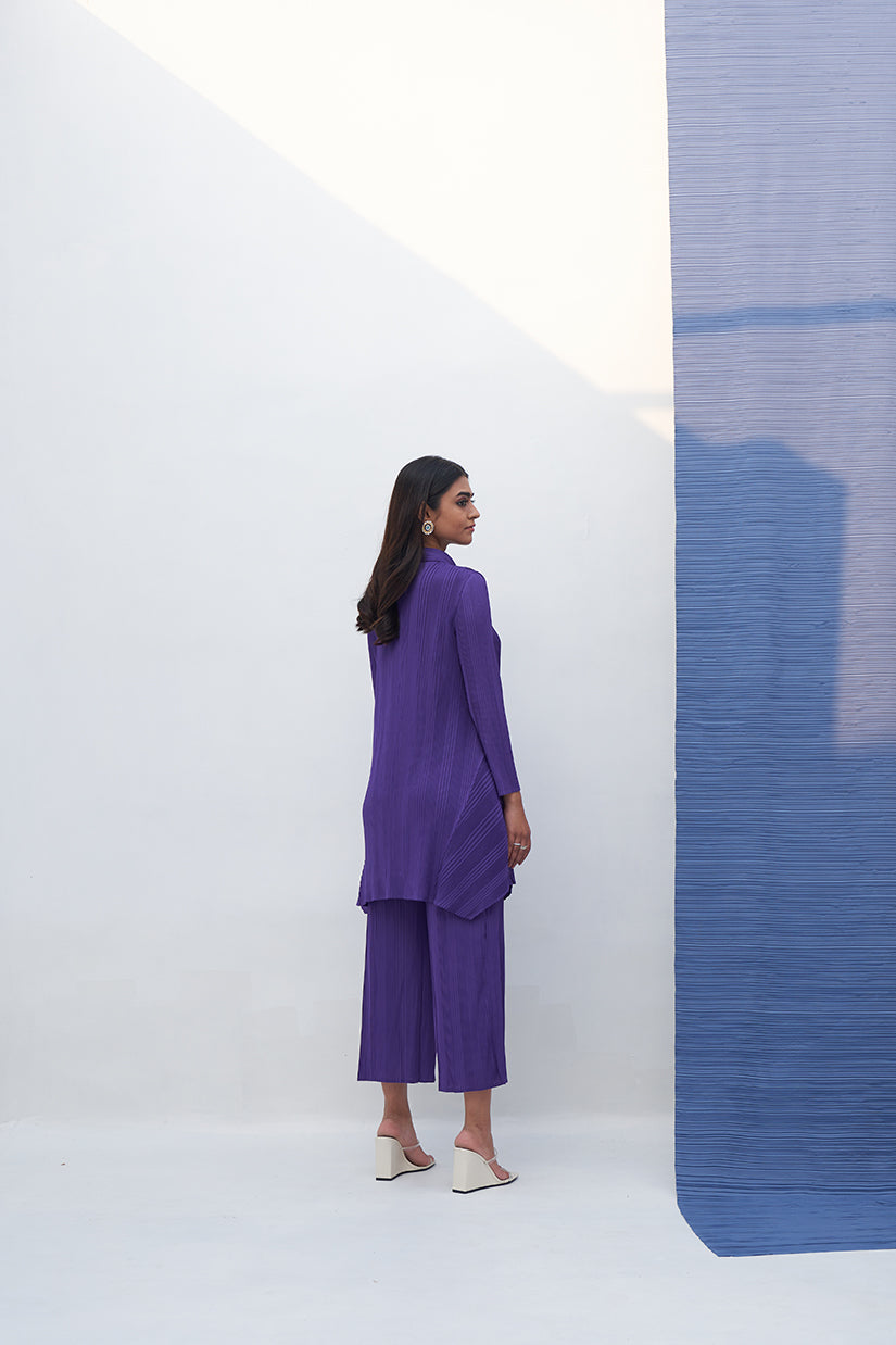 PURPLE FRENCH PLEATED COORD SET