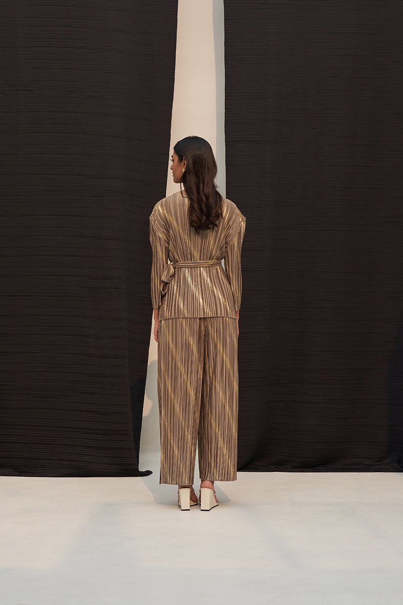 TWO TONE METALLIC COORD SET