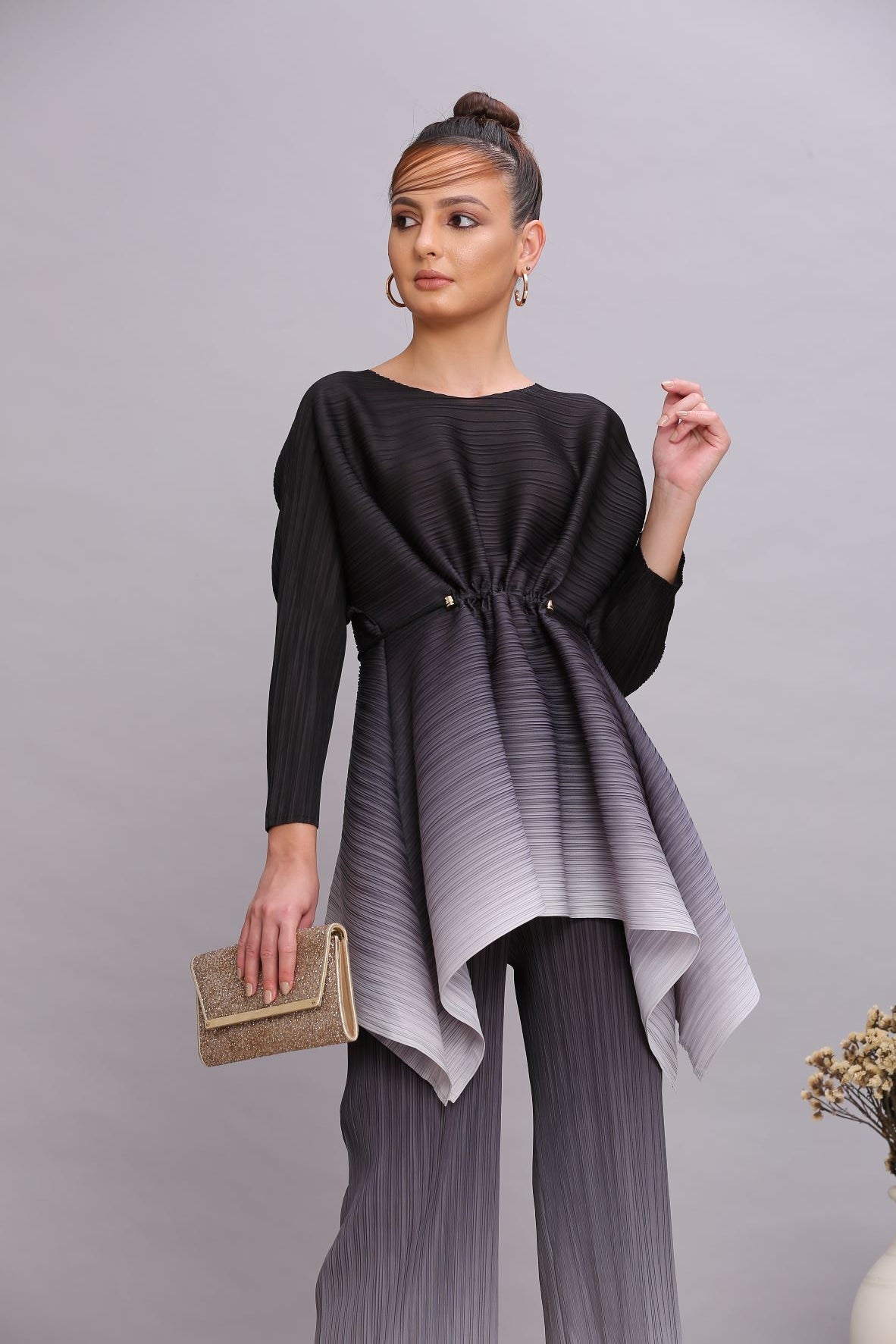 BLACK GREY OMBRE CO-ORD SET