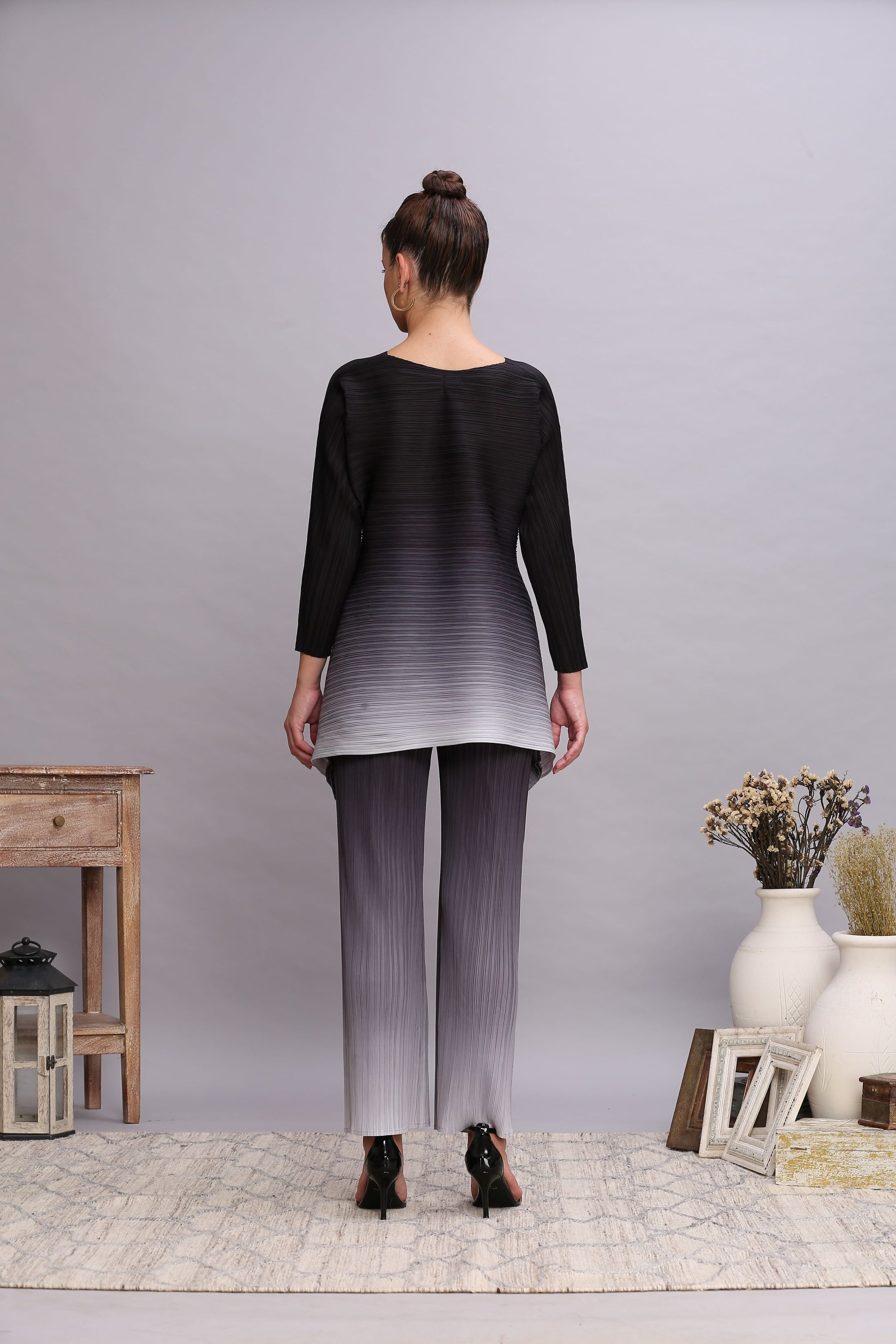 BLACK GREY OMBRE CO-ORD SET