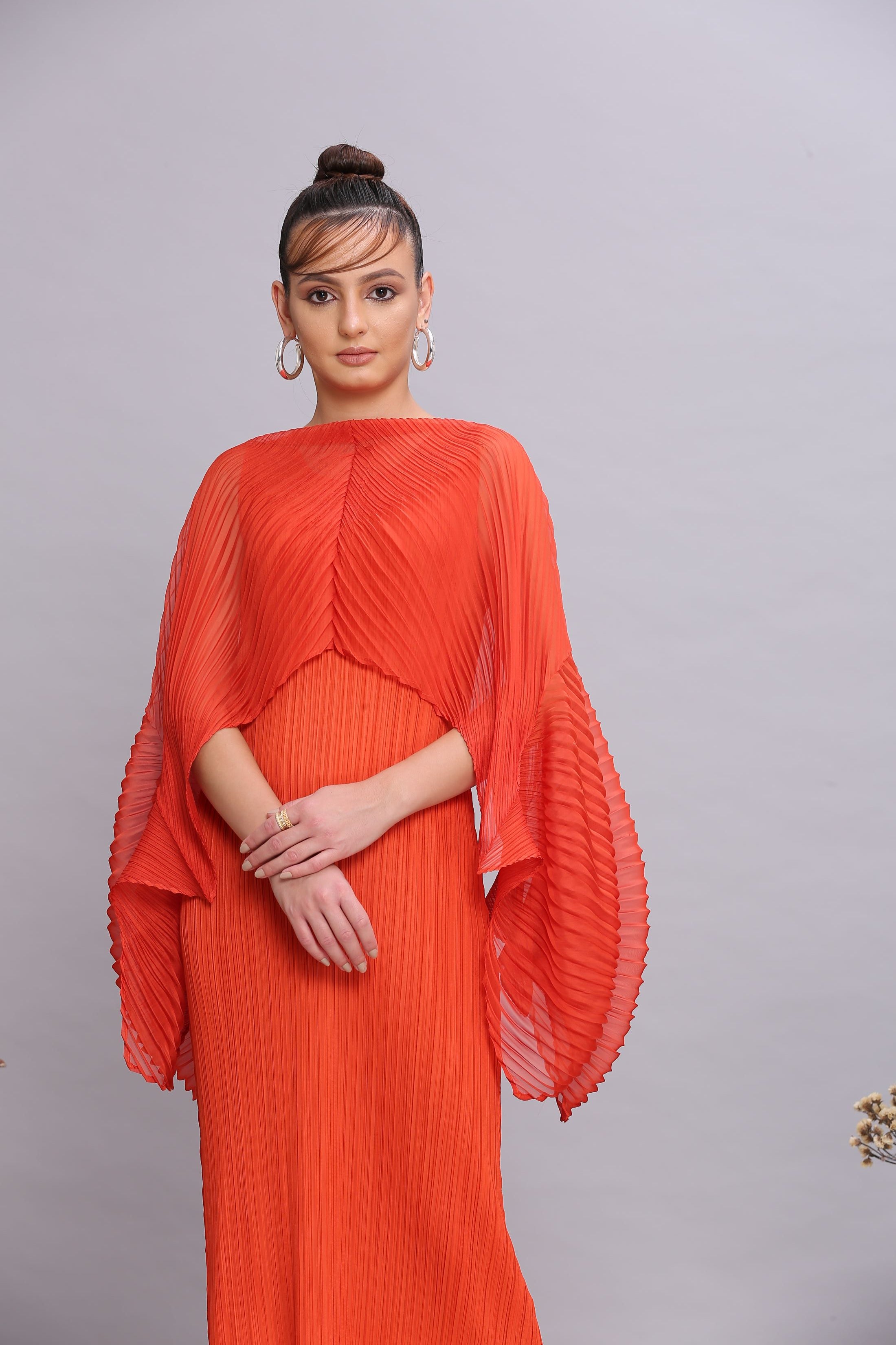 ORANGE DRESS WITH COVERUP