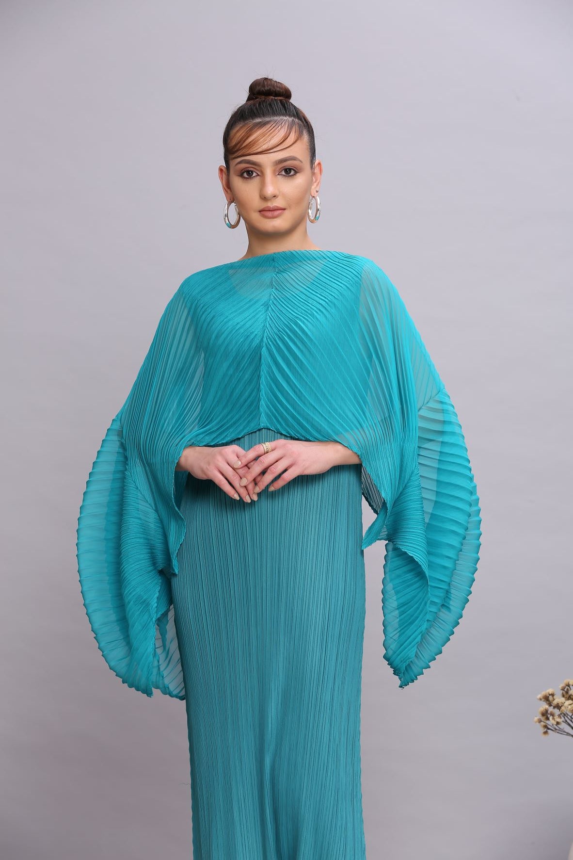 GREEN DRESS WITH COVERUP