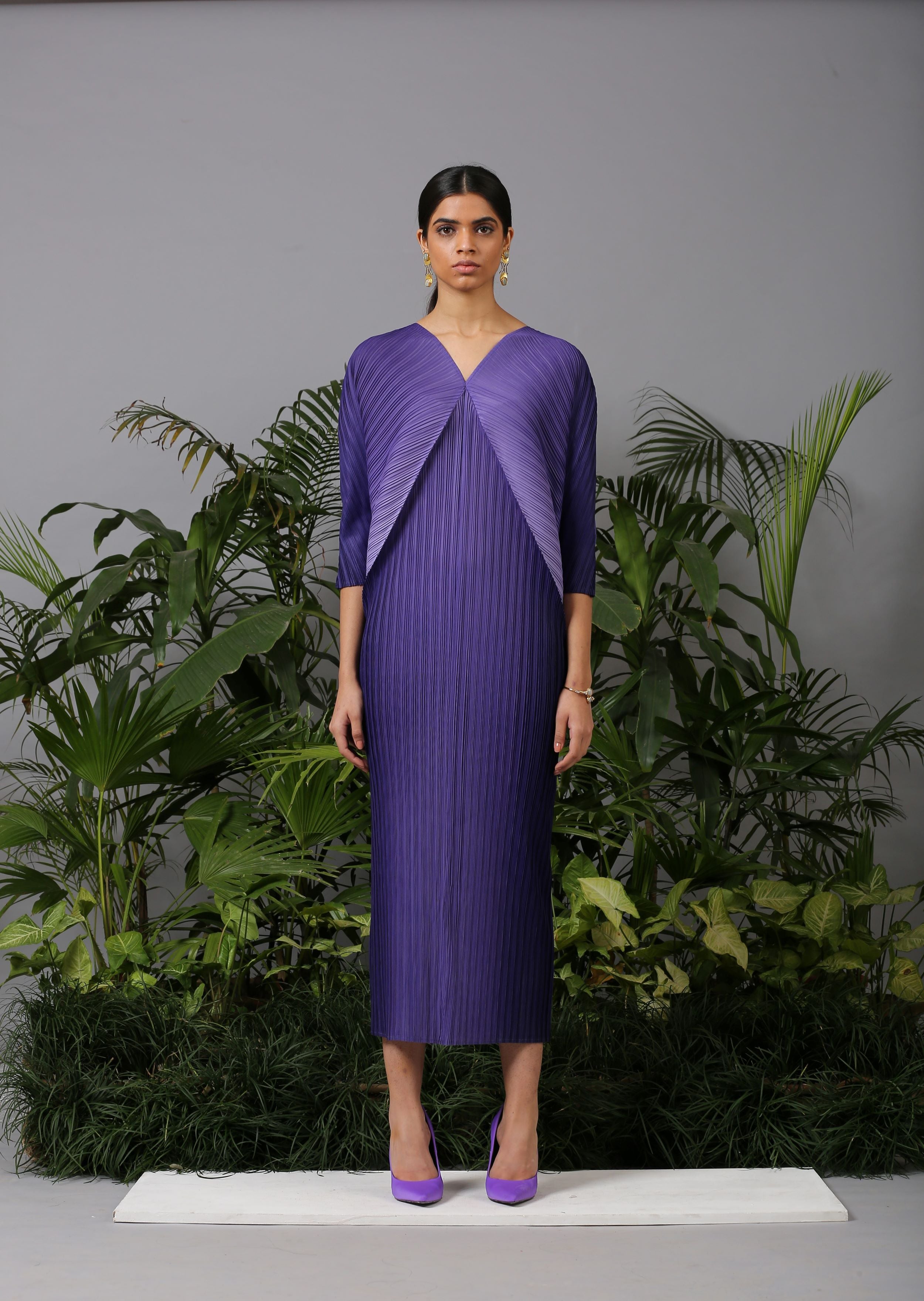 PURPLE OMBRE KAFTAN DRESS