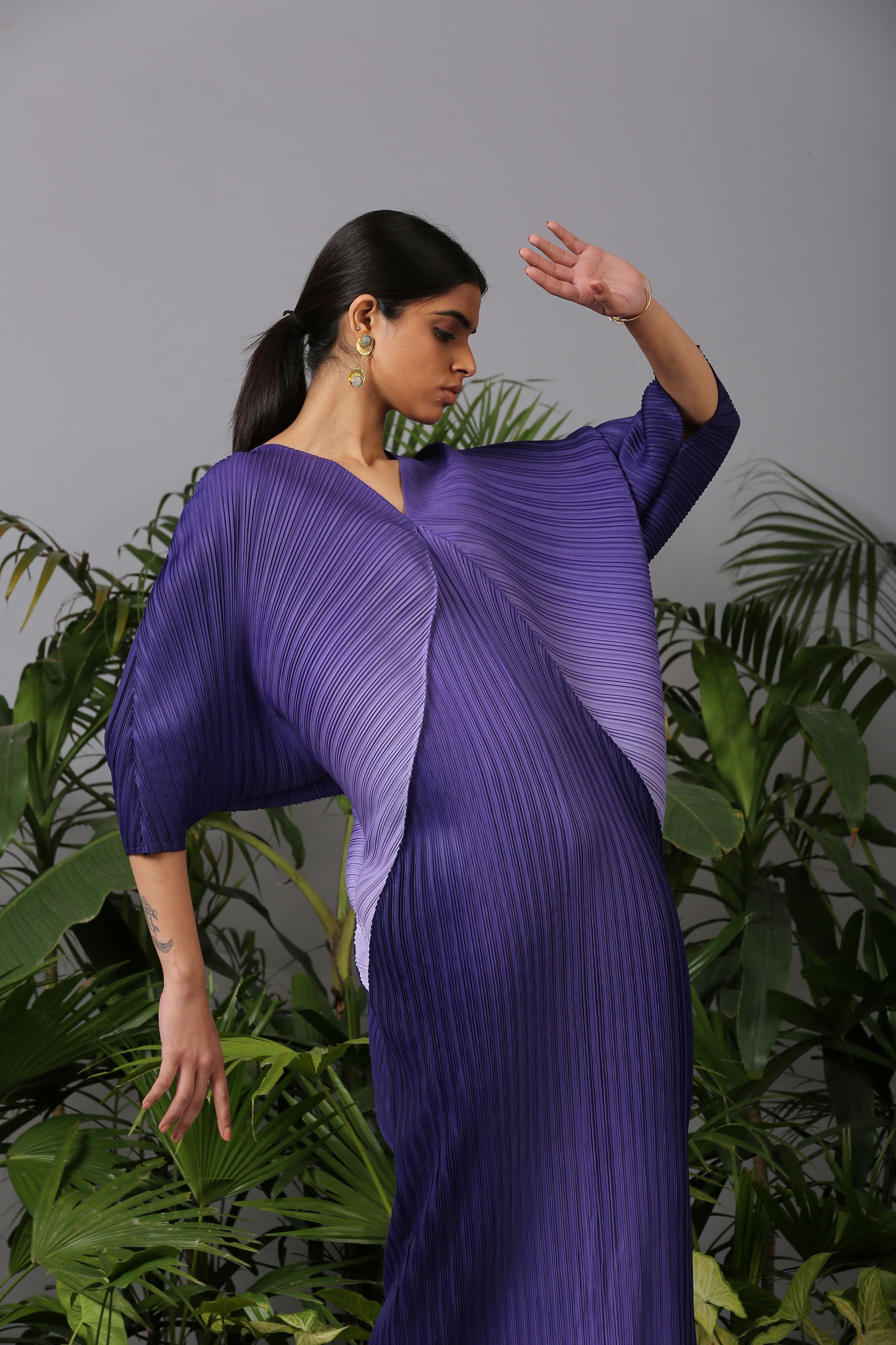 PURPLE OMBRE KAFTAN DRESS